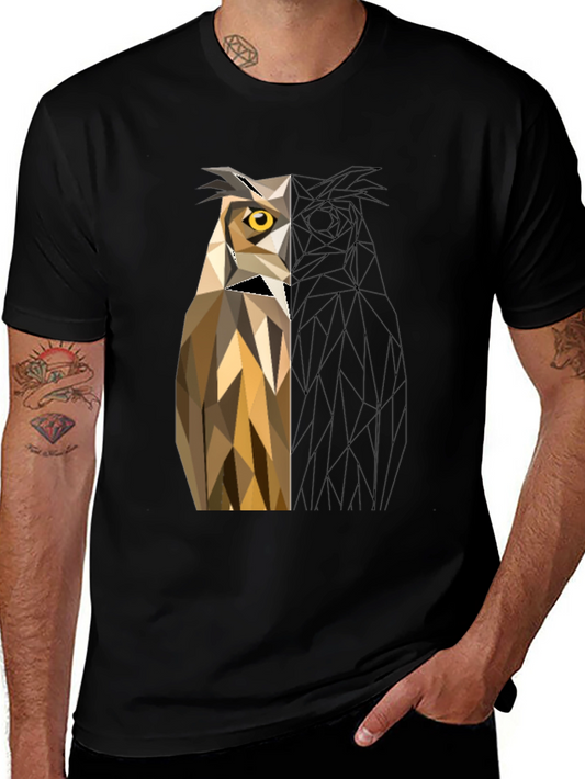 Geometric Owl T-Shirt - Modern Art Tee