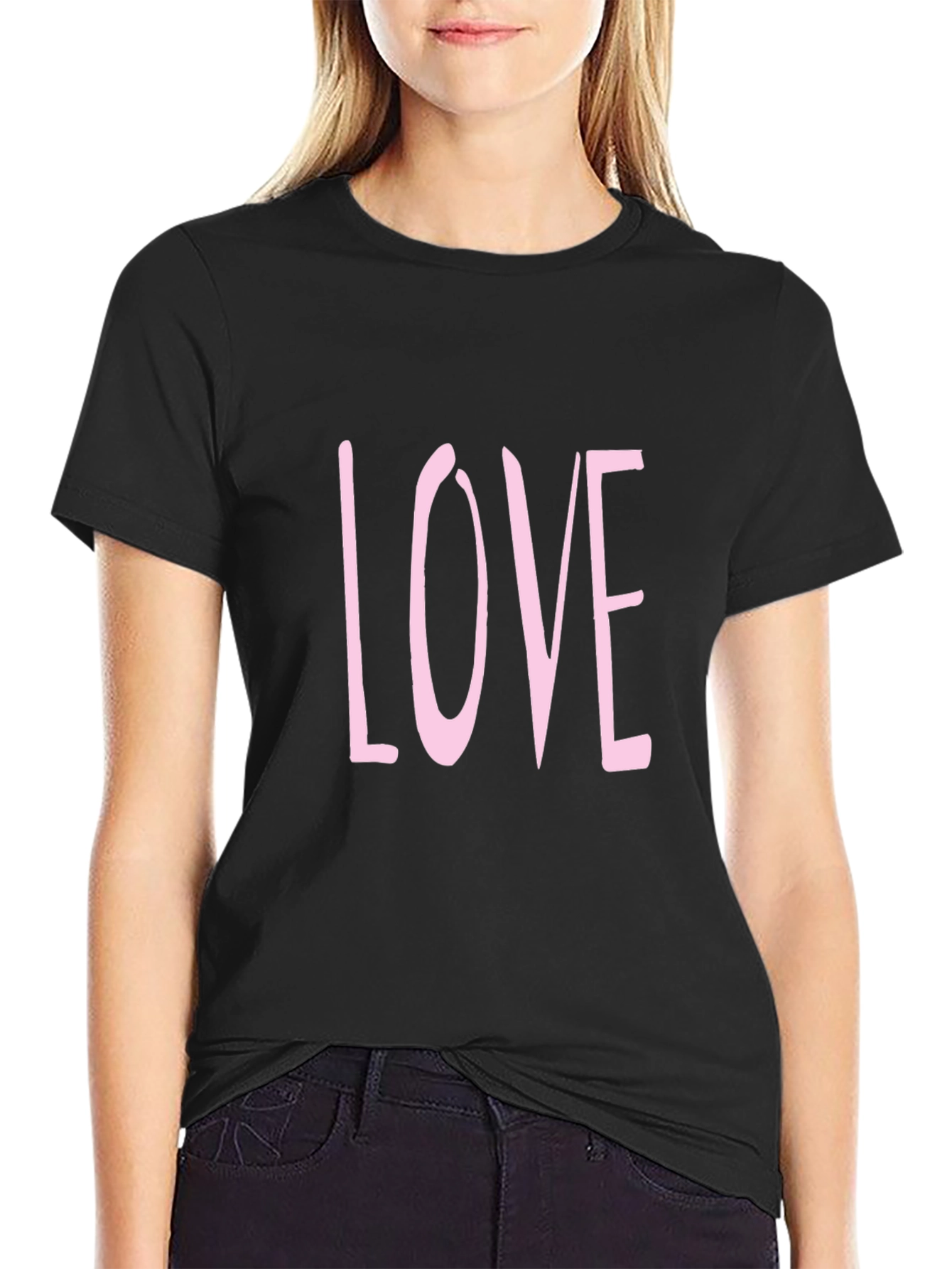 Mens Black LOVE Graphic Tee