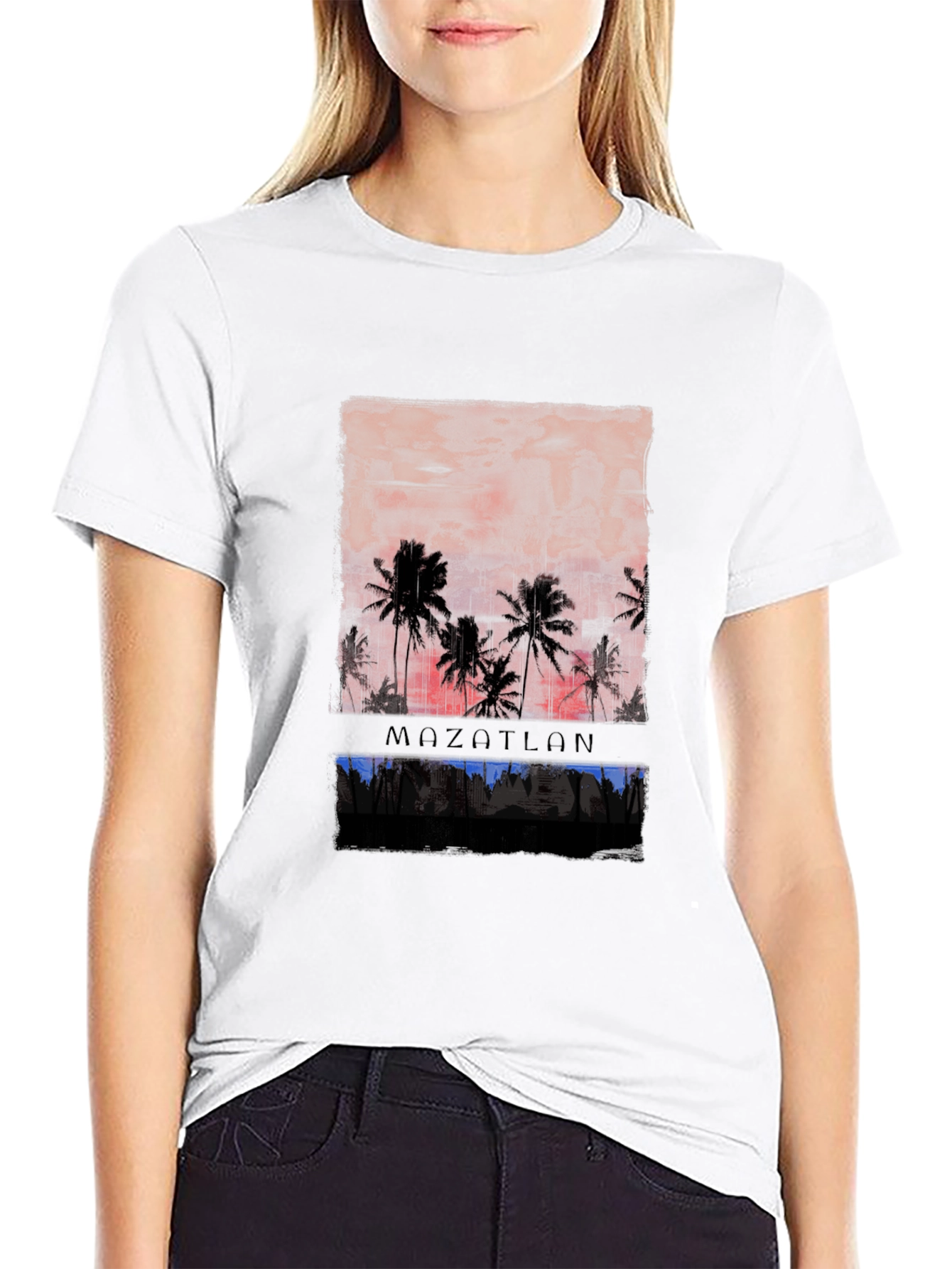 Mazatlan Palm Sunset Graphic T-Shirt