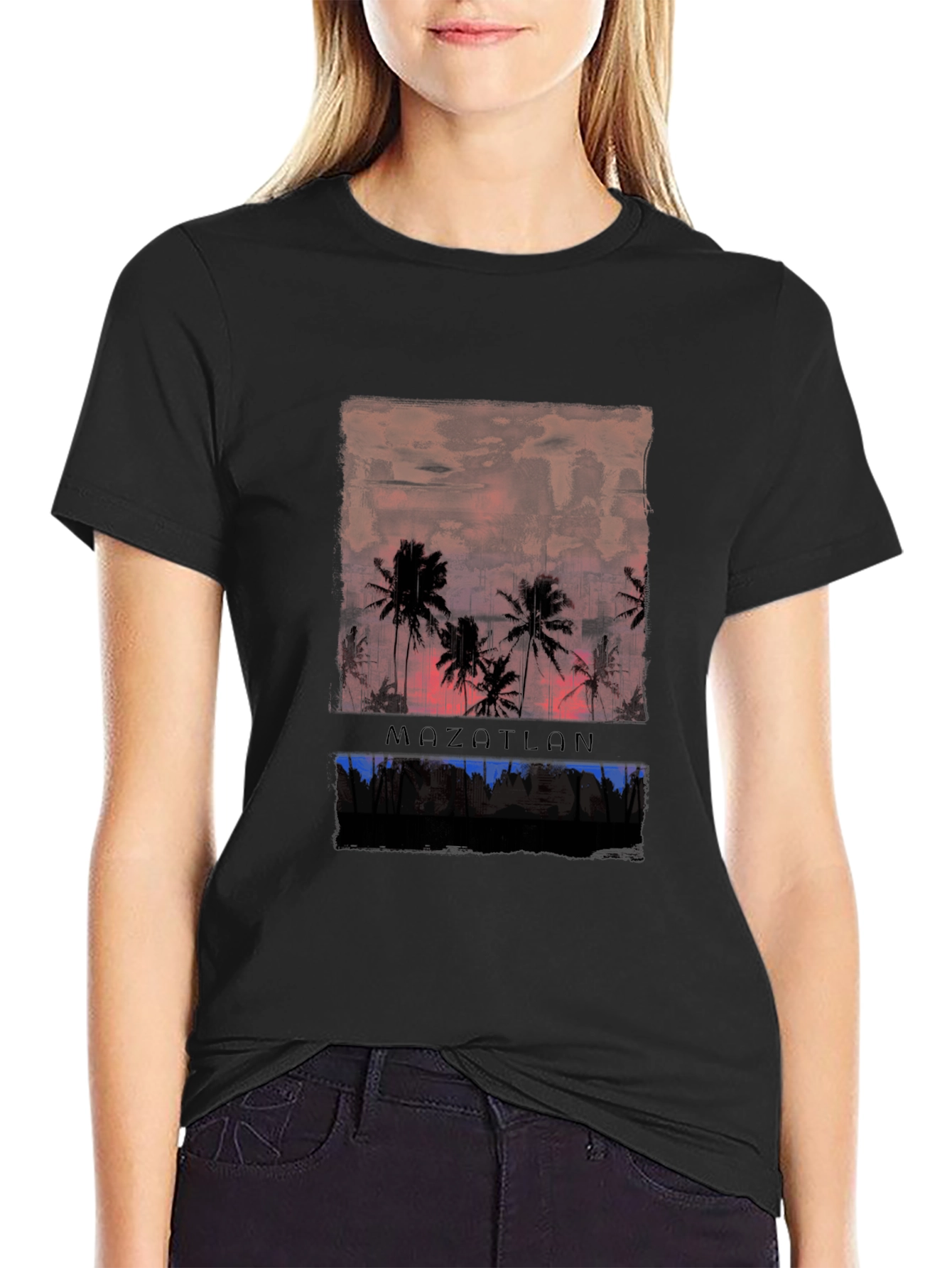 Mazatlan Palm Sunset Graphic T-Shirt