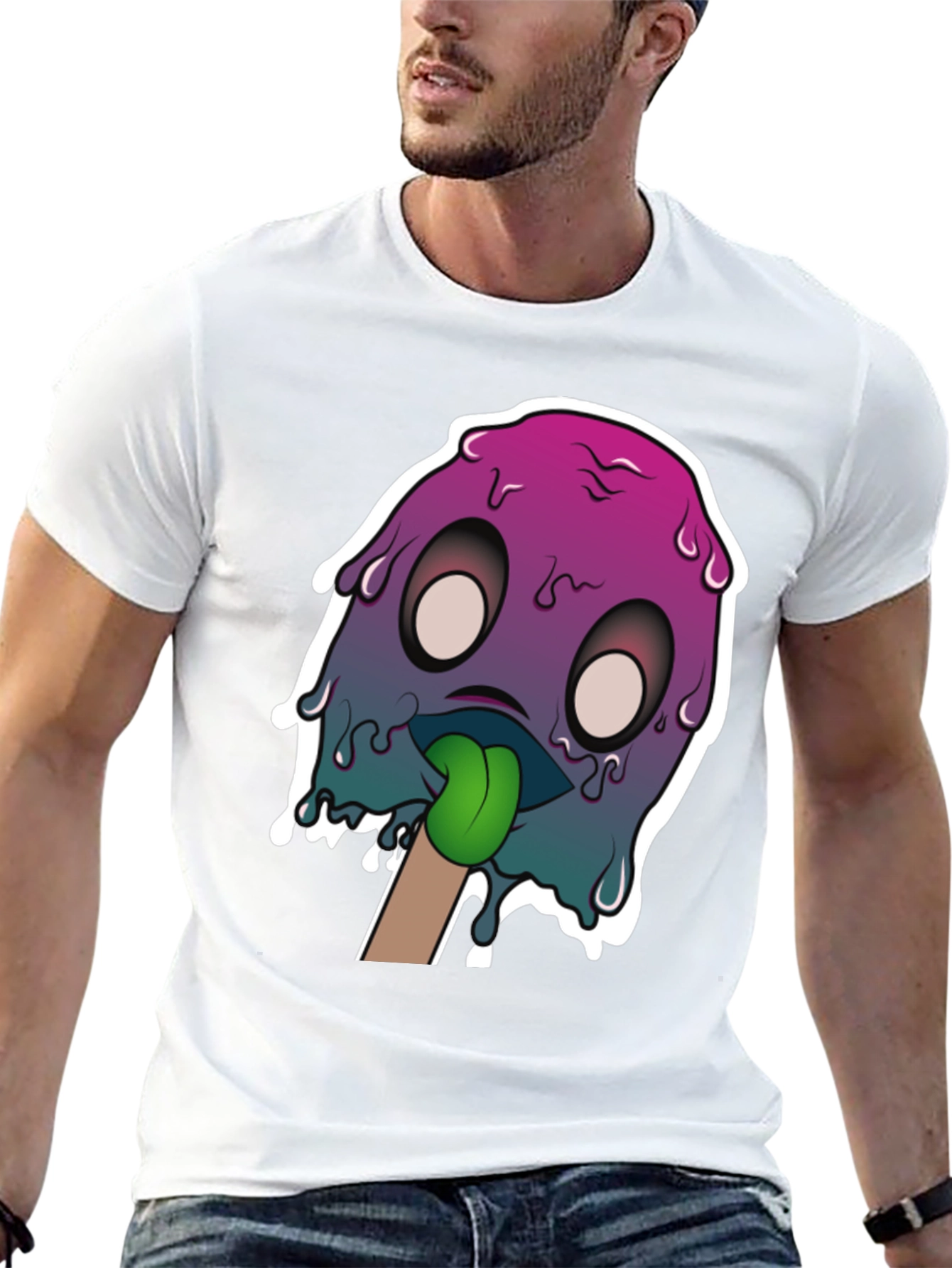 Melting Monster Graphic Tee - Unique Design