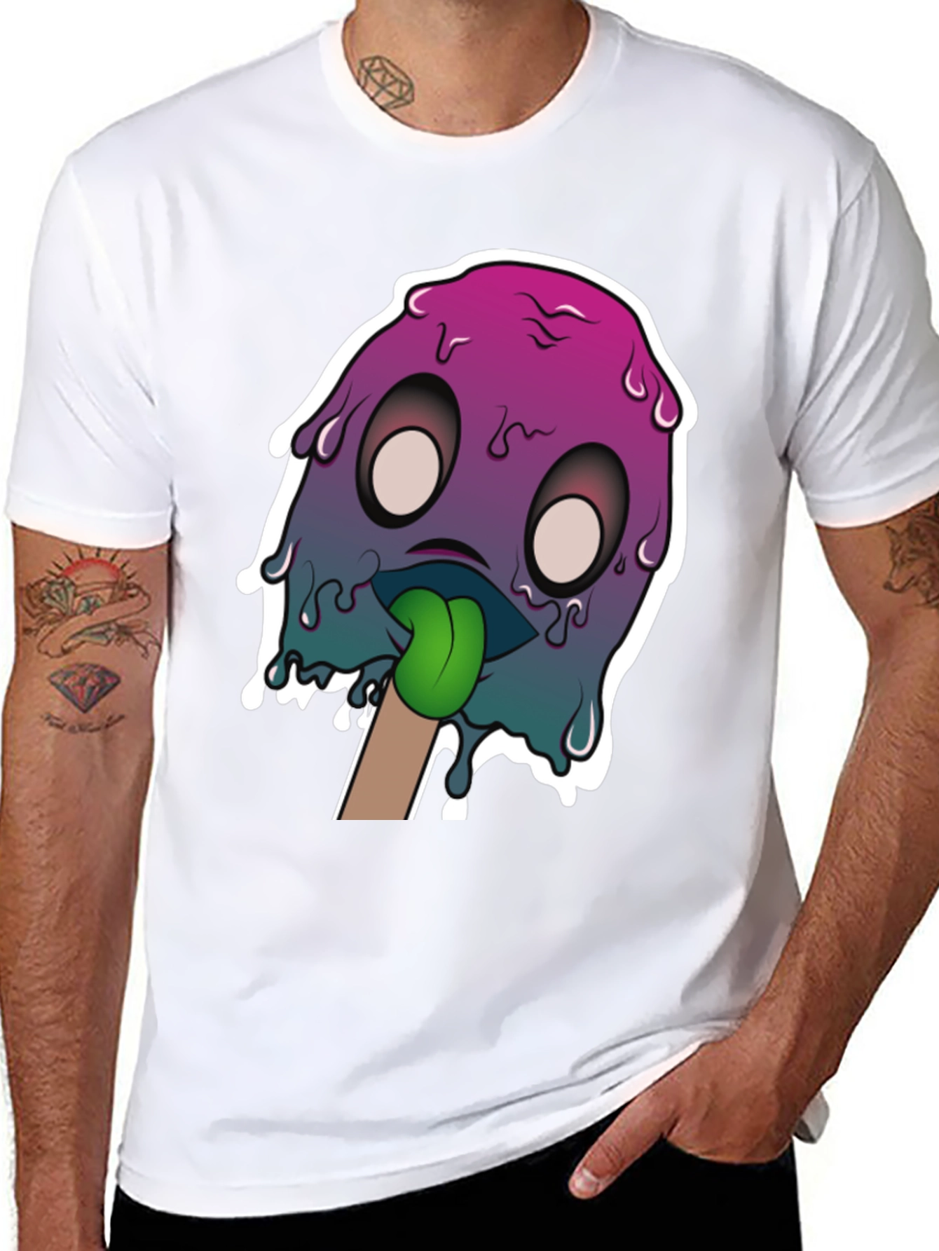 Melting Monster Graphic Tee - Unique Design