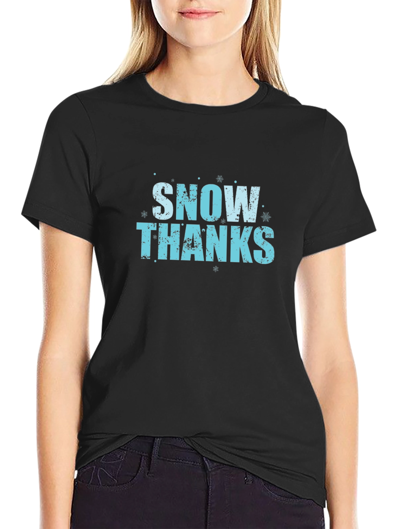 Snow Thanks Black T-Shirt