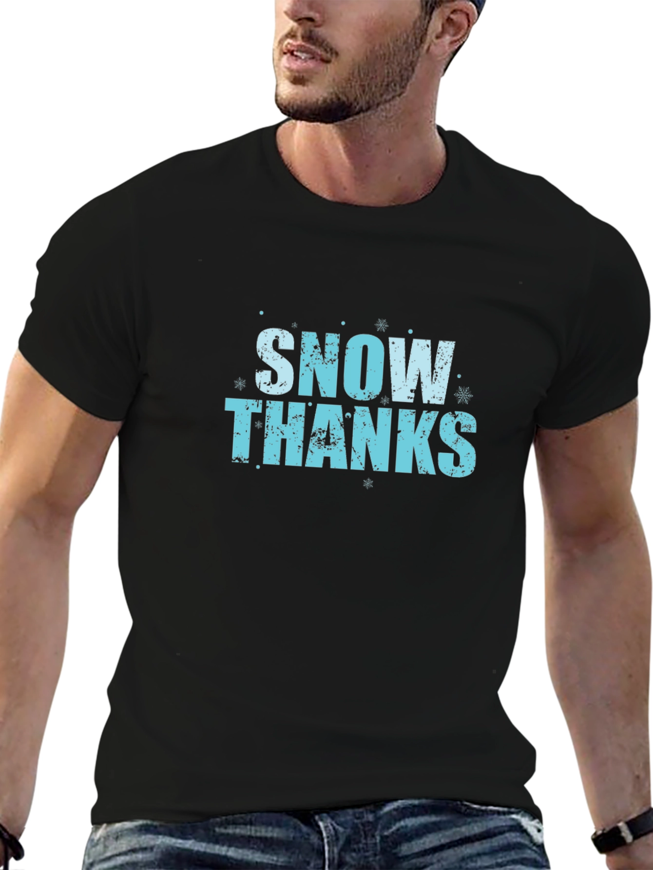 Snow Thanks Black T-Shirt