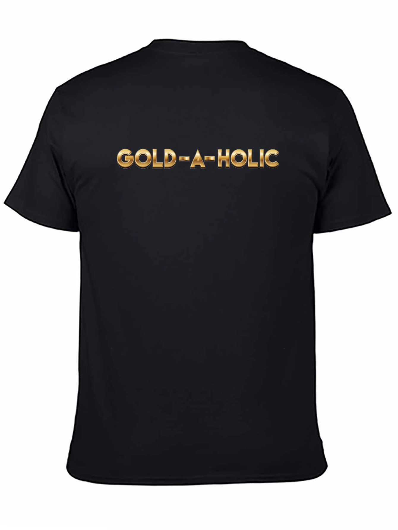 Gold-A-Holic Black T-Shirt - Stylish Statement Tee
