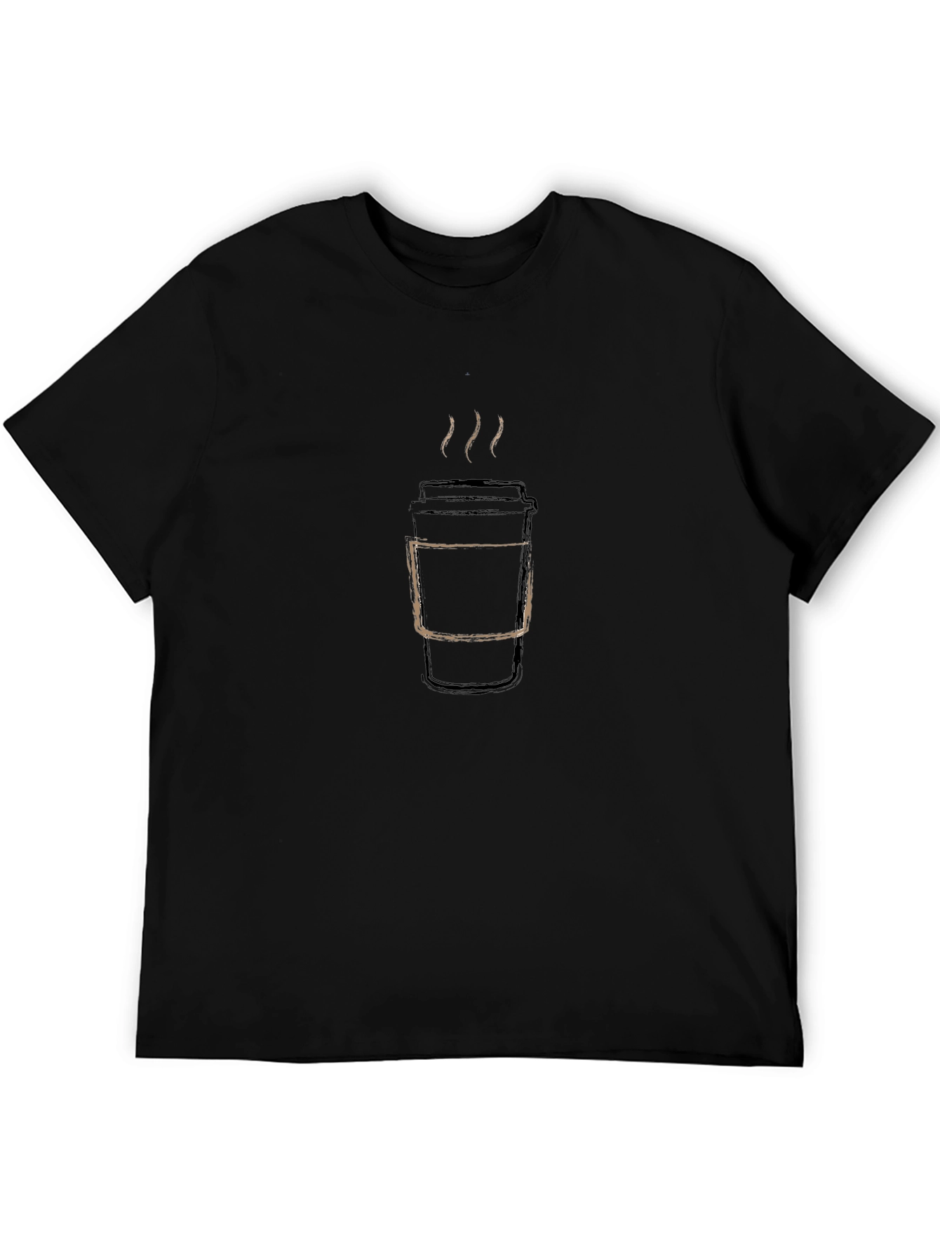 Coffee Cup Graphic Tee - Casual Black T-Shirt