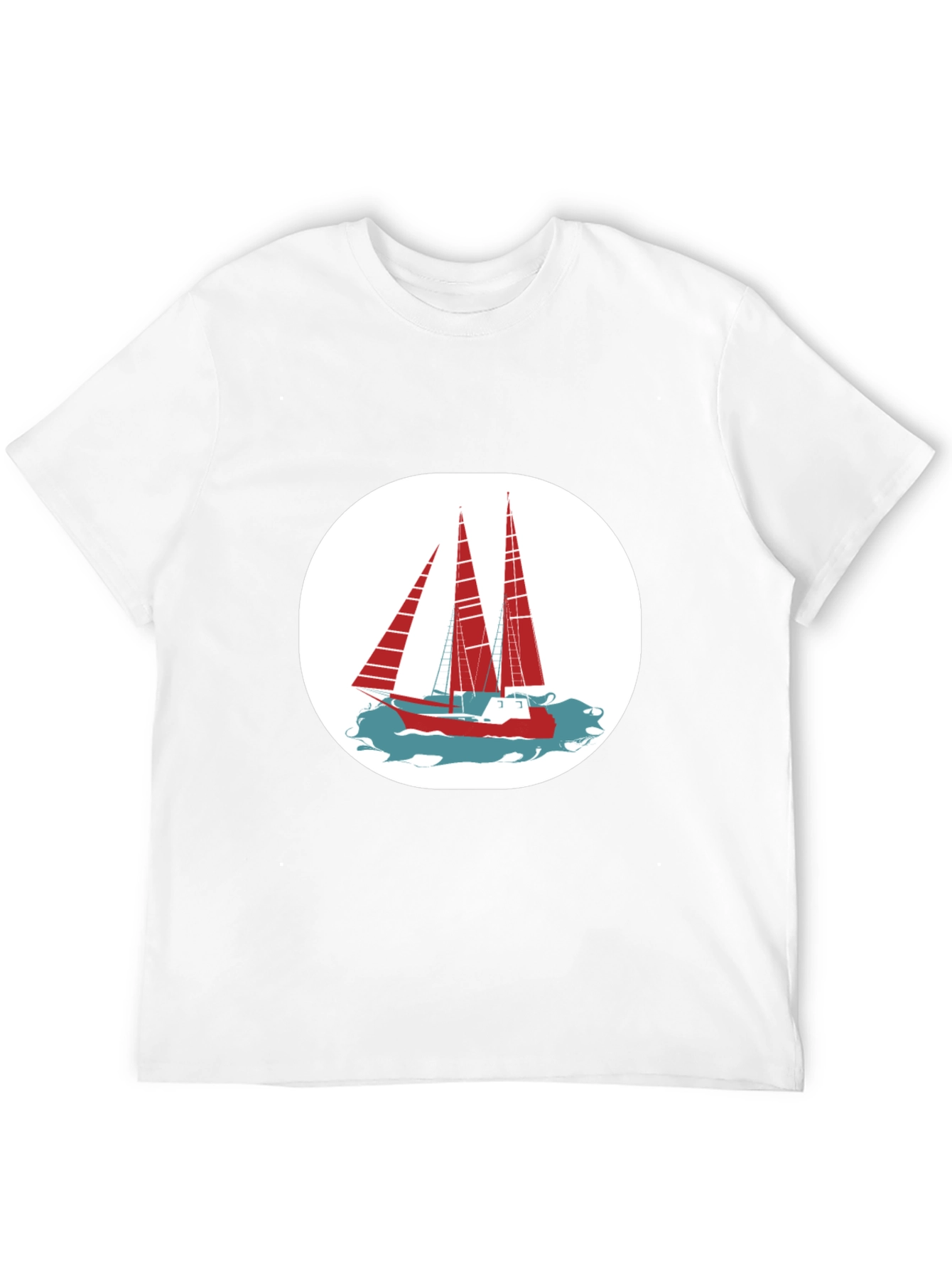 Nautical Sailboat Graphic Tee - Classic Black Cotton Shirt