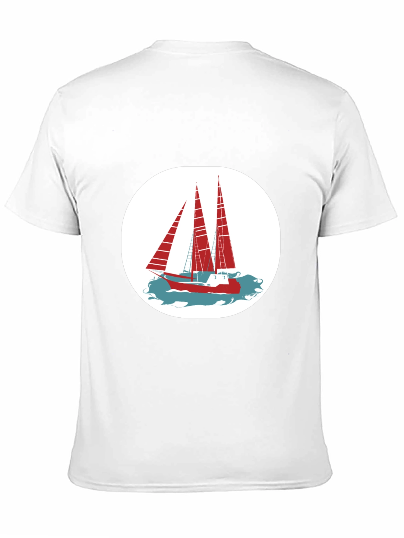 Nautical Sailboat Graphic Tee - Classic Black Cotton Shirt
