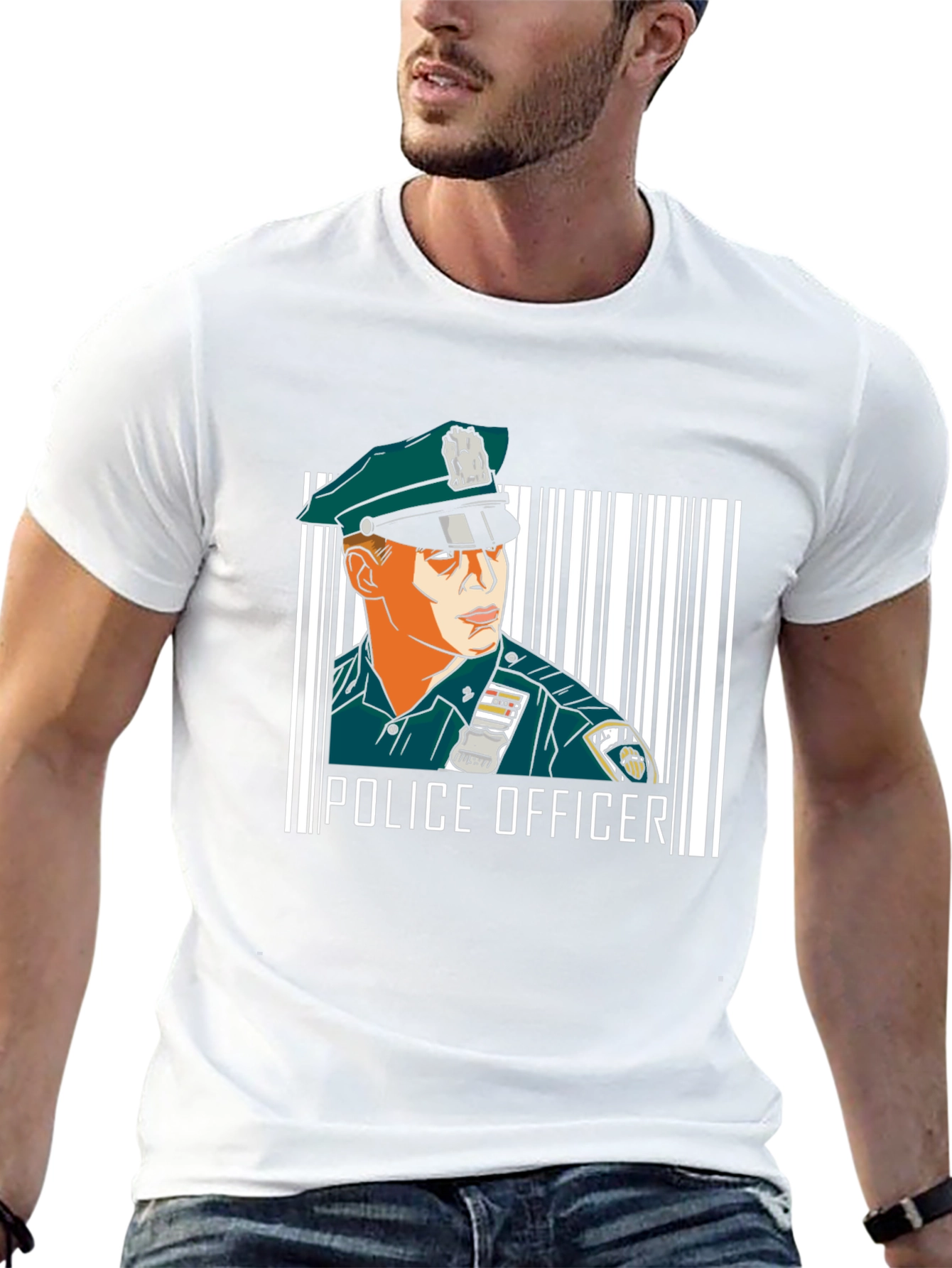 Police Officer Graphic T-Shirt - Cool Uniform Design