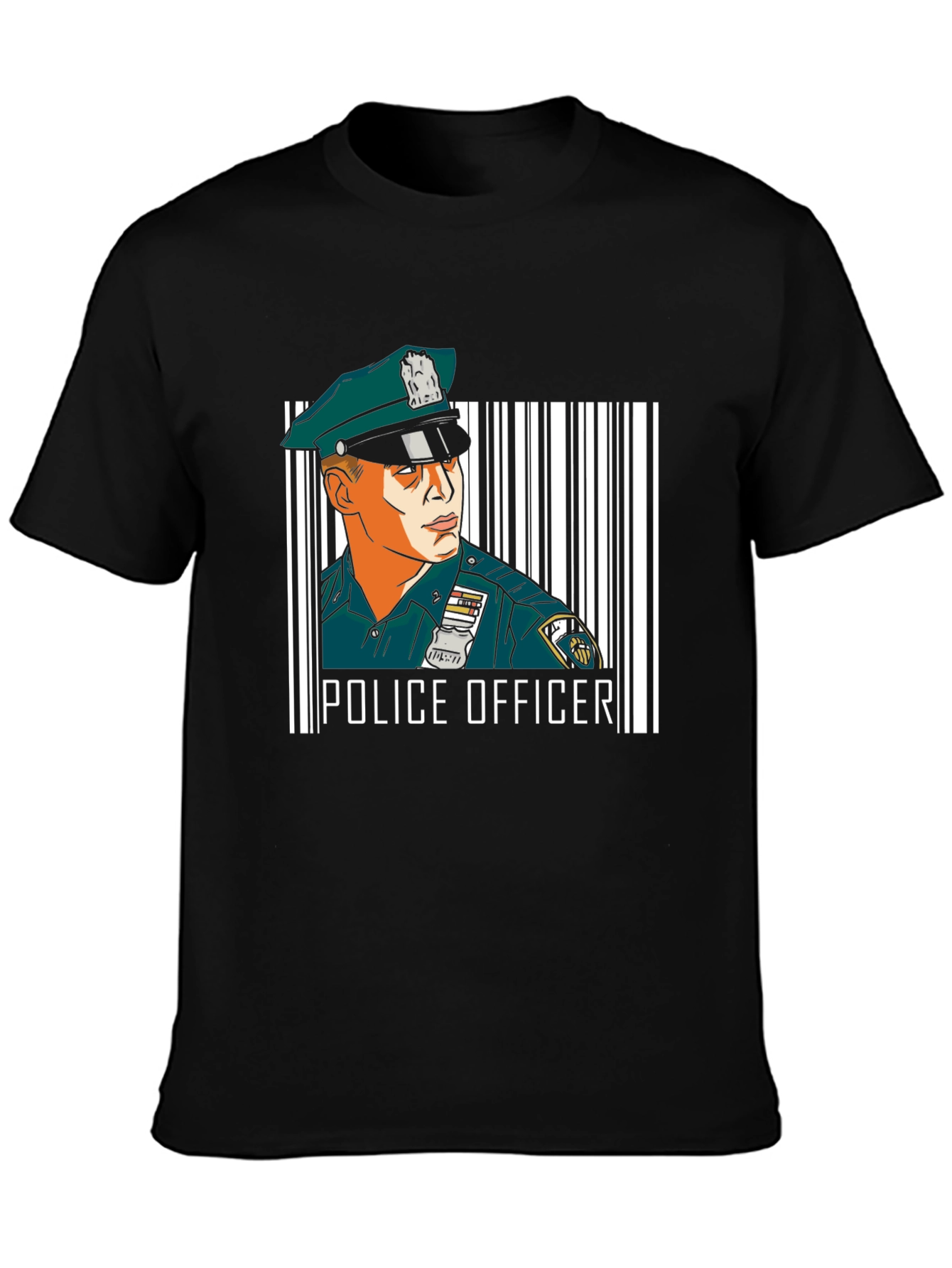 Police Officer Graphic T-Shirt - Cool Uniform Design