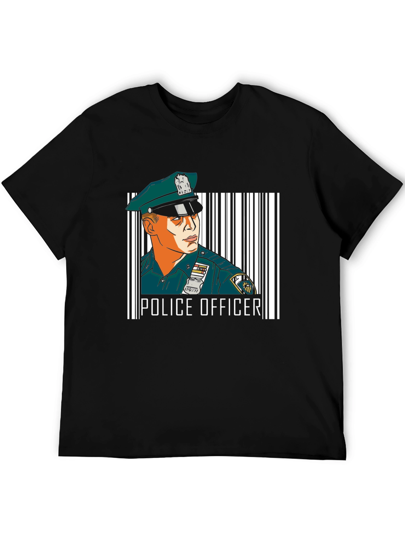 Police Officer Graphic T-Shirt - Cool Uniform Design