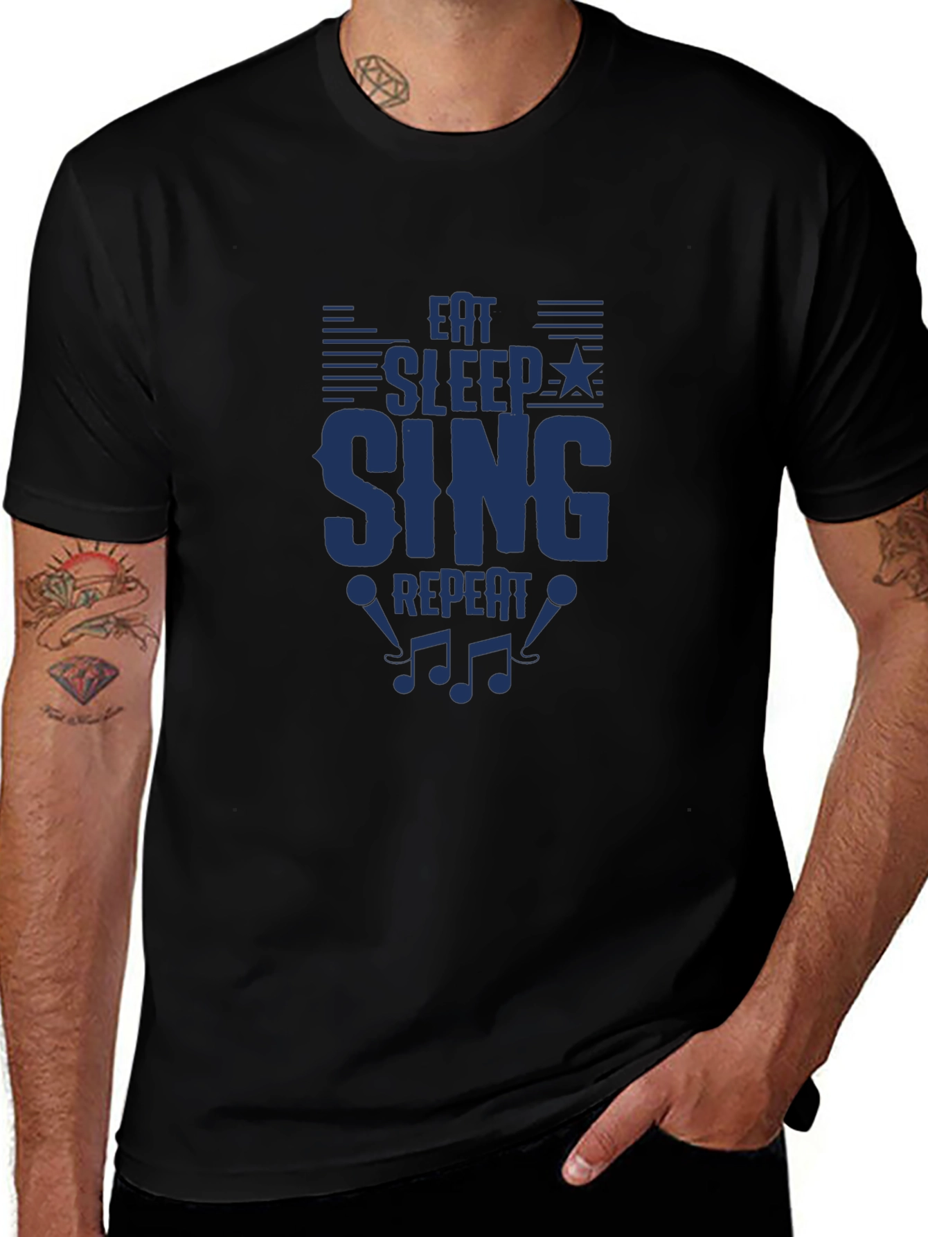 Eat Sleep Sing Repeat T-Shirt - Music Lover Tee