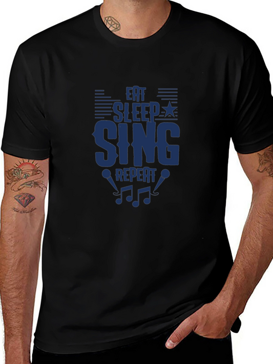 Eat Sleep Sing Repeat T-Shirt - Music Lover Tee