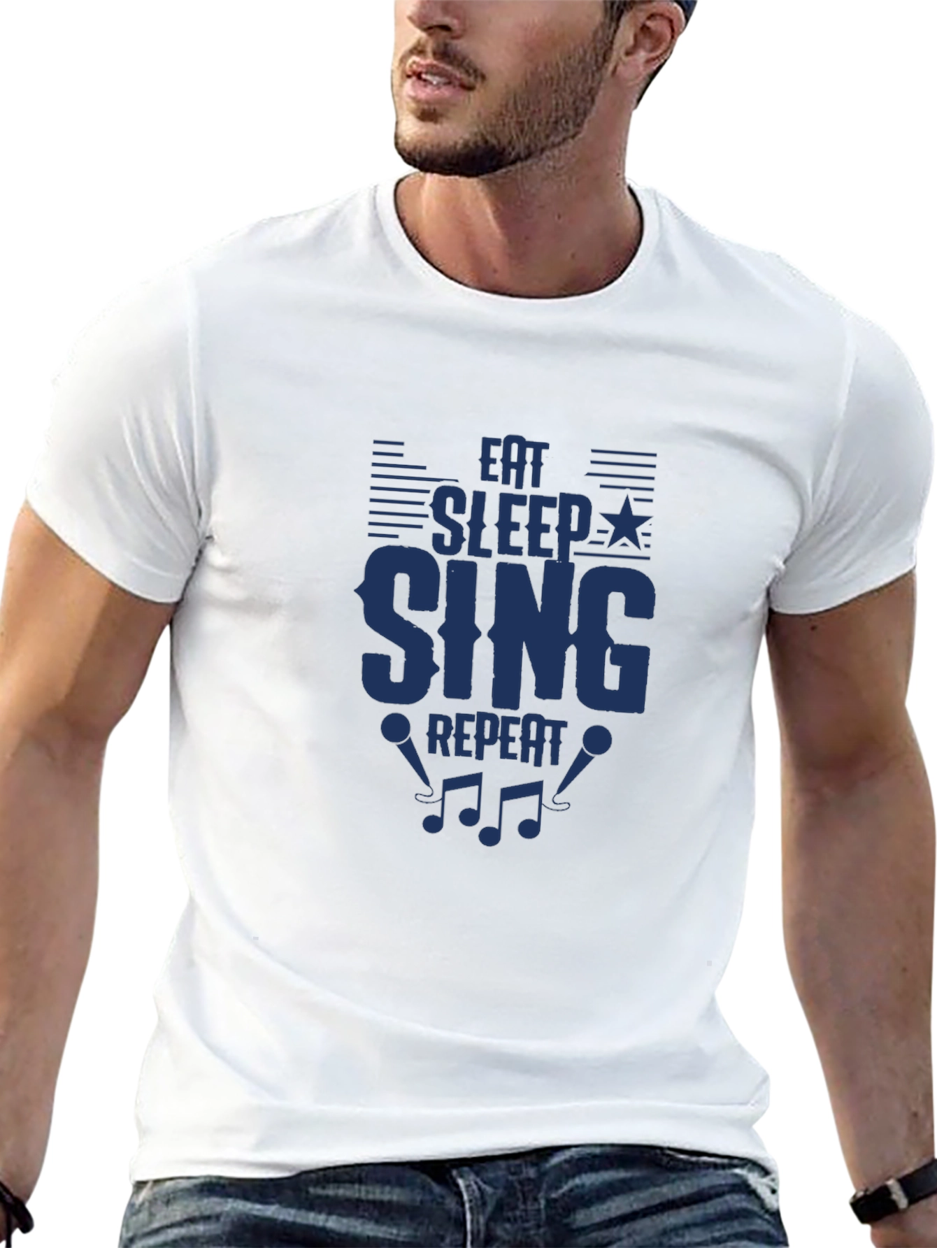 Eat Sleep Sing Repeat T-Shirt - Music Lover Tee