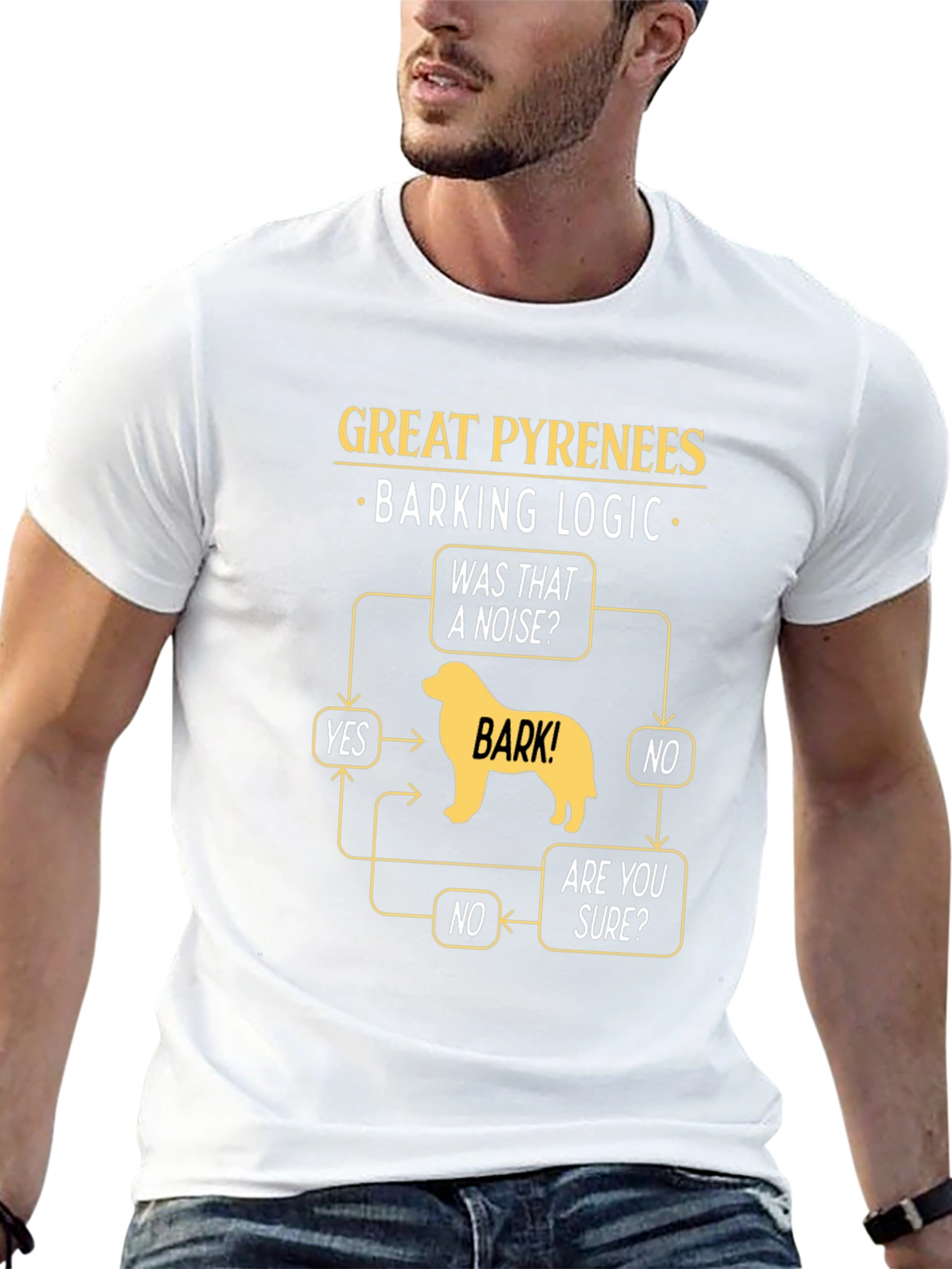 Great Pyrenees Barking Logic Black T-Shirt