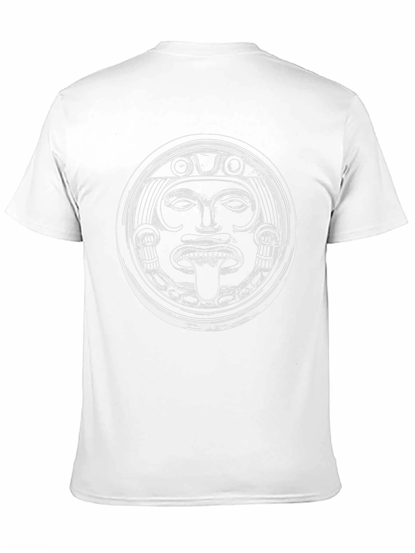 Aztec Mask Graphic T-Shirt - Black Crew Neck Tee