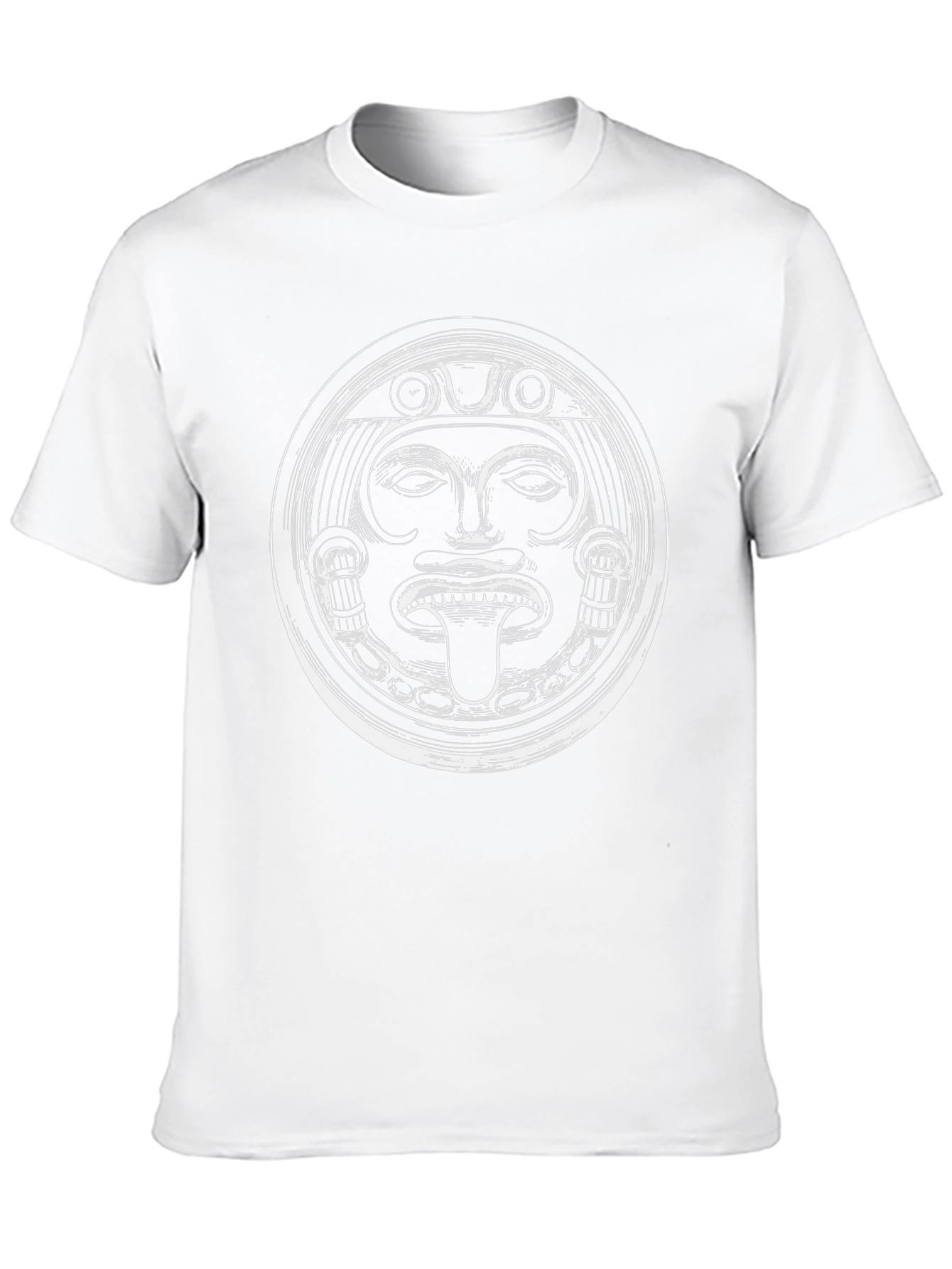 Aztec Mask Graphic T-Shirt - Black Crew Neck Tee