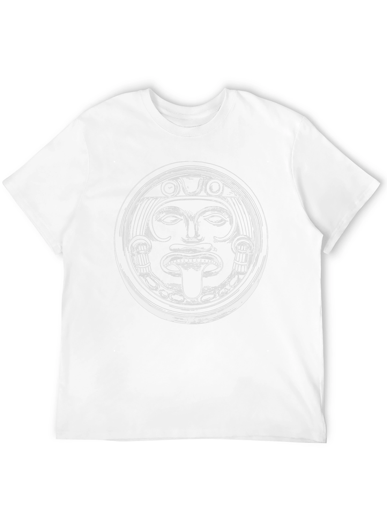 Aztec Mask Graphic T-Shirt - Black Crew Neck Tee