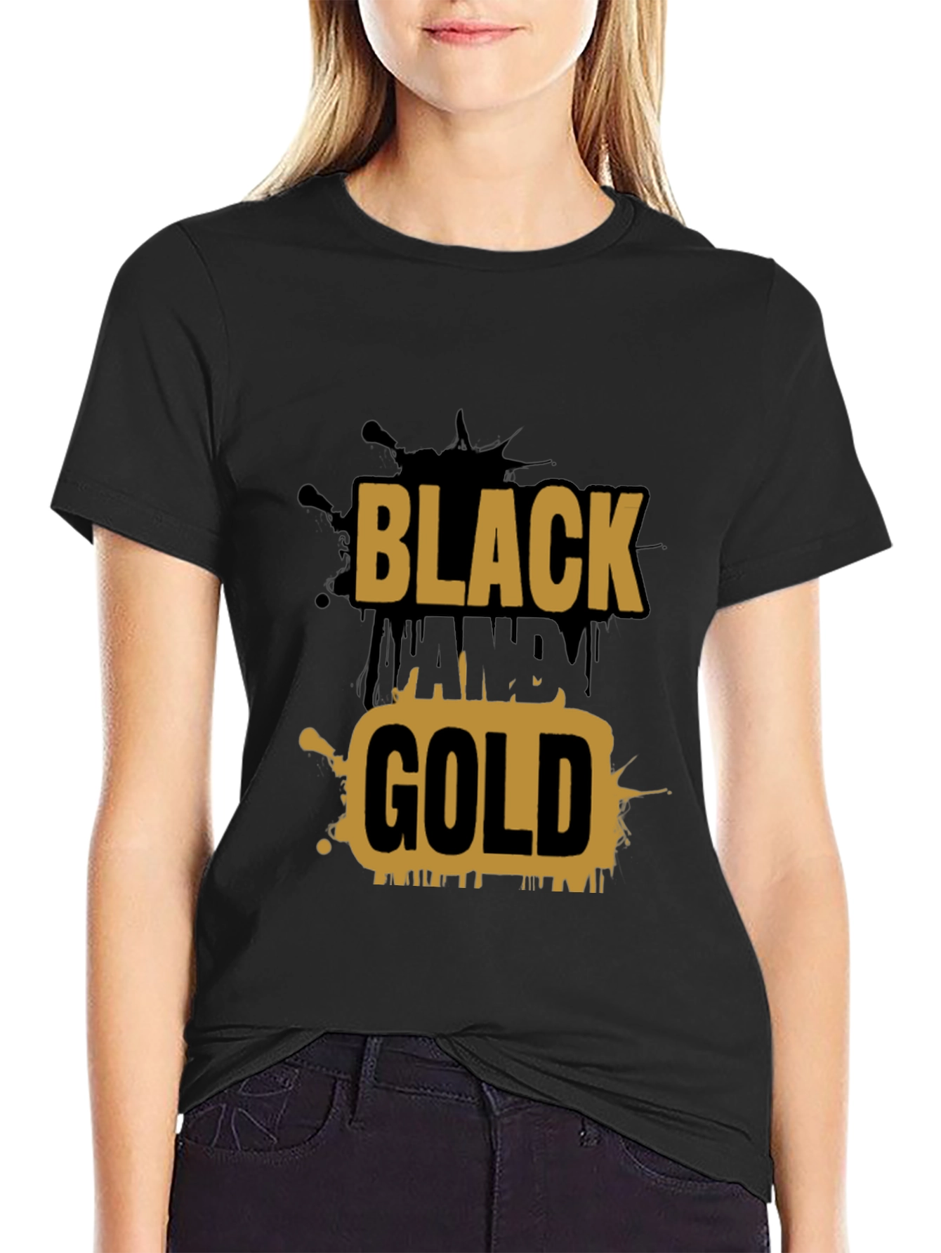 Black and Gold Graphic Tee - Stylish Mens T-Shirt