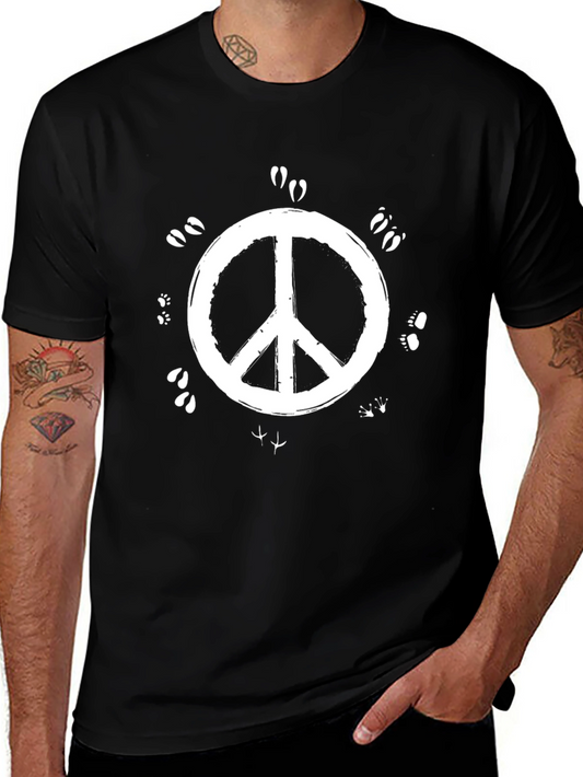 Peace Sign Nature Animal Track T-Shirt