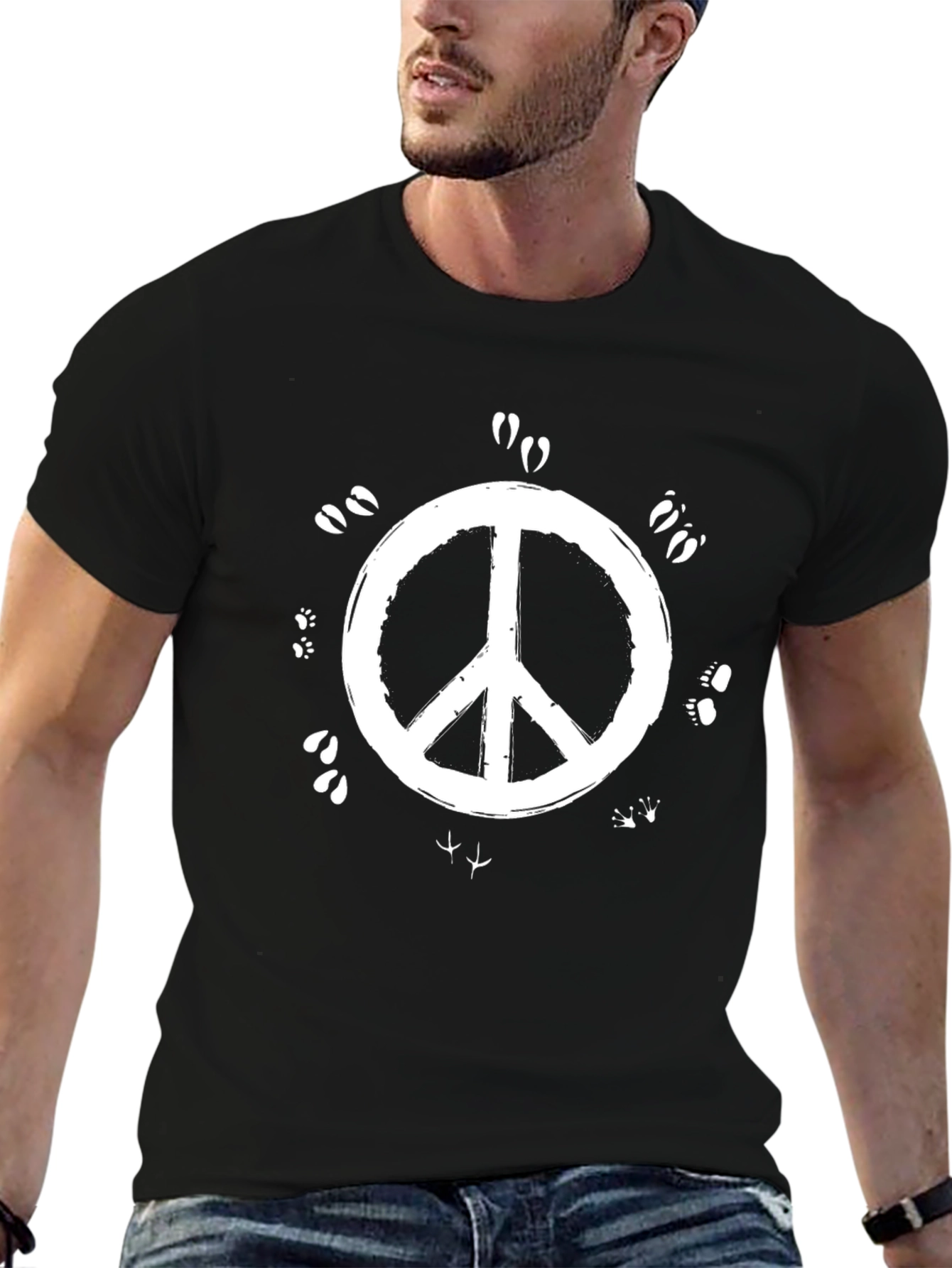 Peace Sign Nature Animal Track T-Shirt