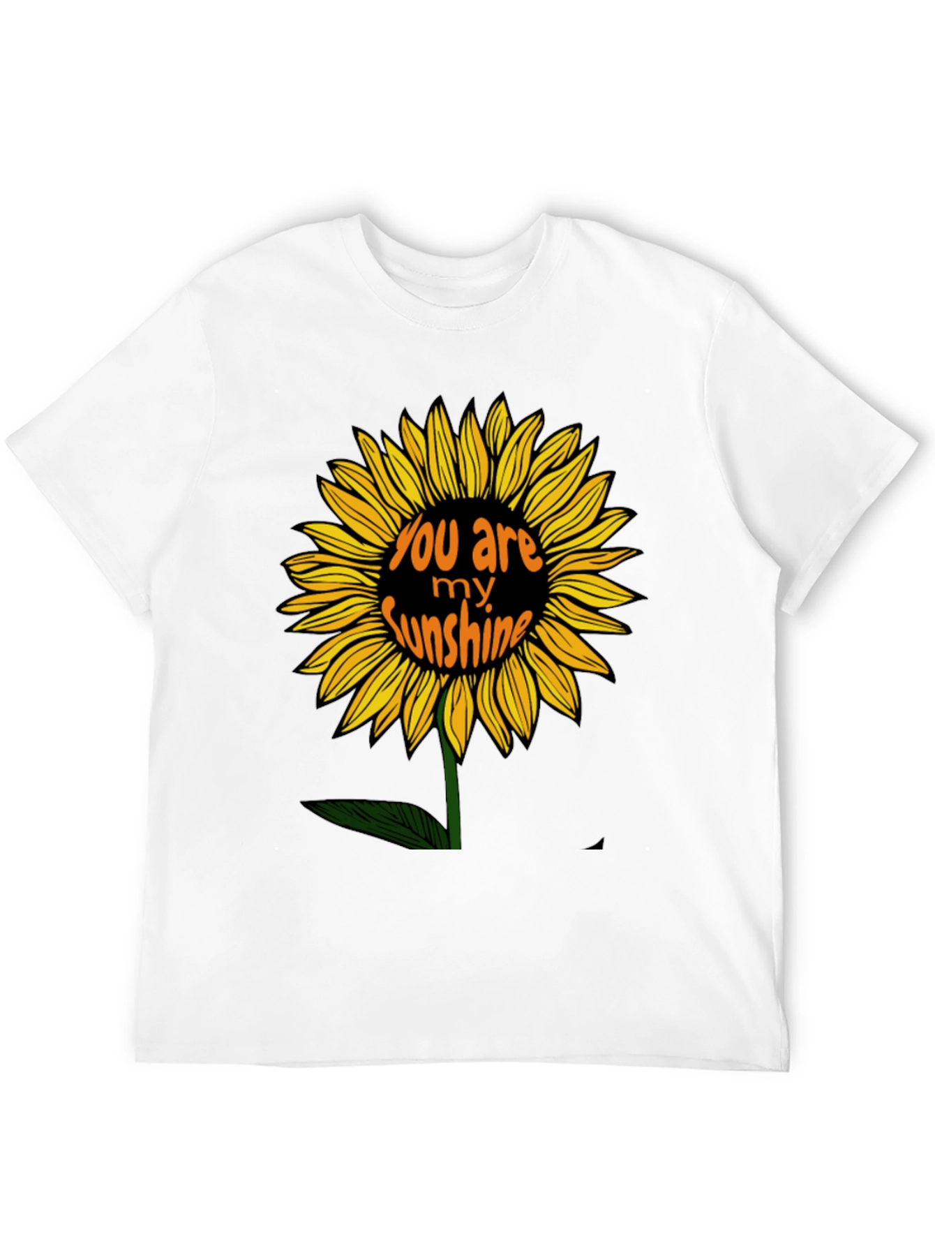 You Are My Sunshine Sunflower Black Graphic T-Shirt