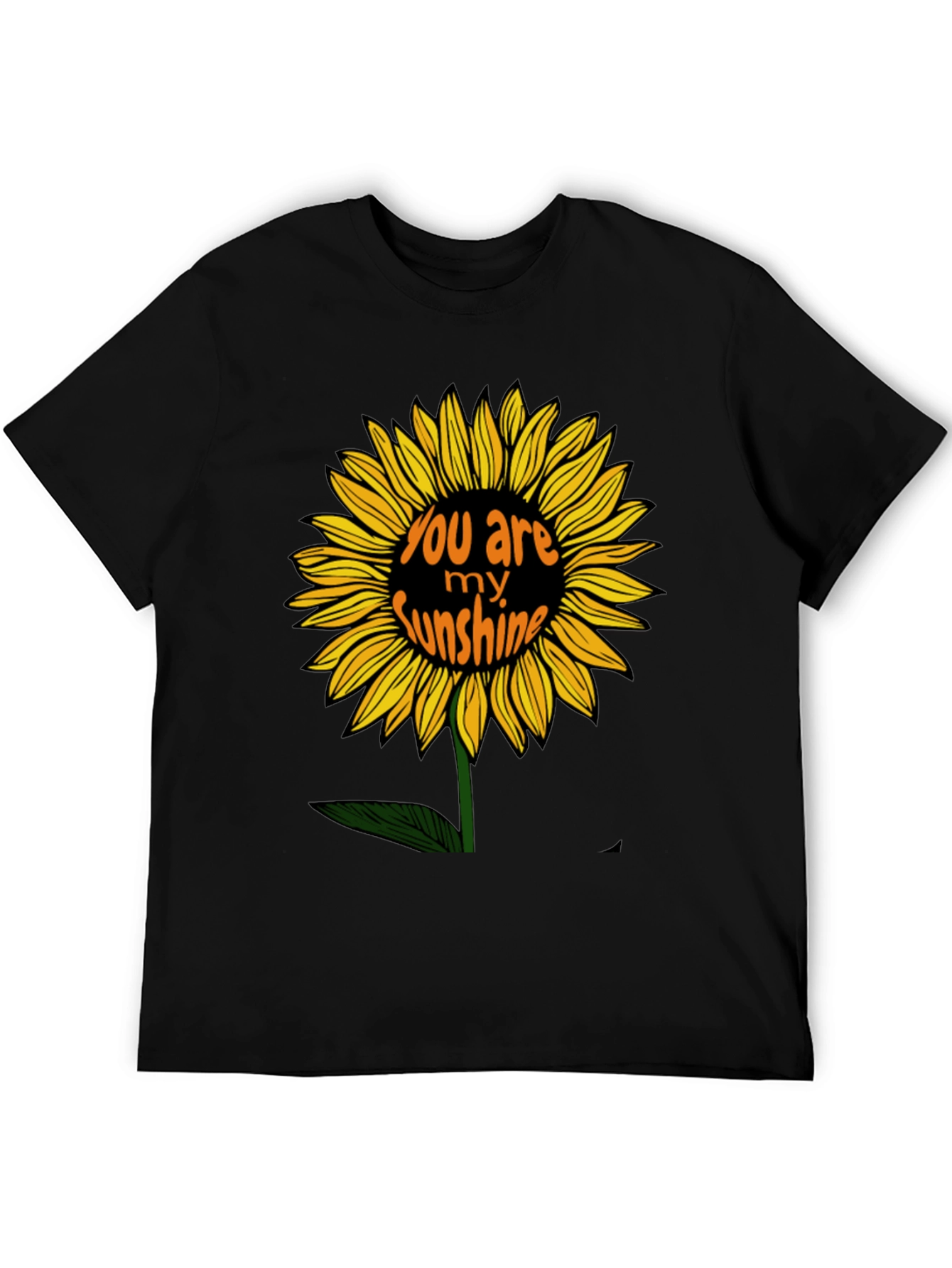 You Are My Sunshine Sunflower Black Graphic T-Shirt