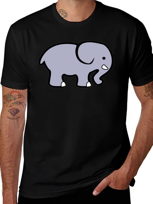 Cute Elephant Graphic T-Shirt - Black Cotton Tee
