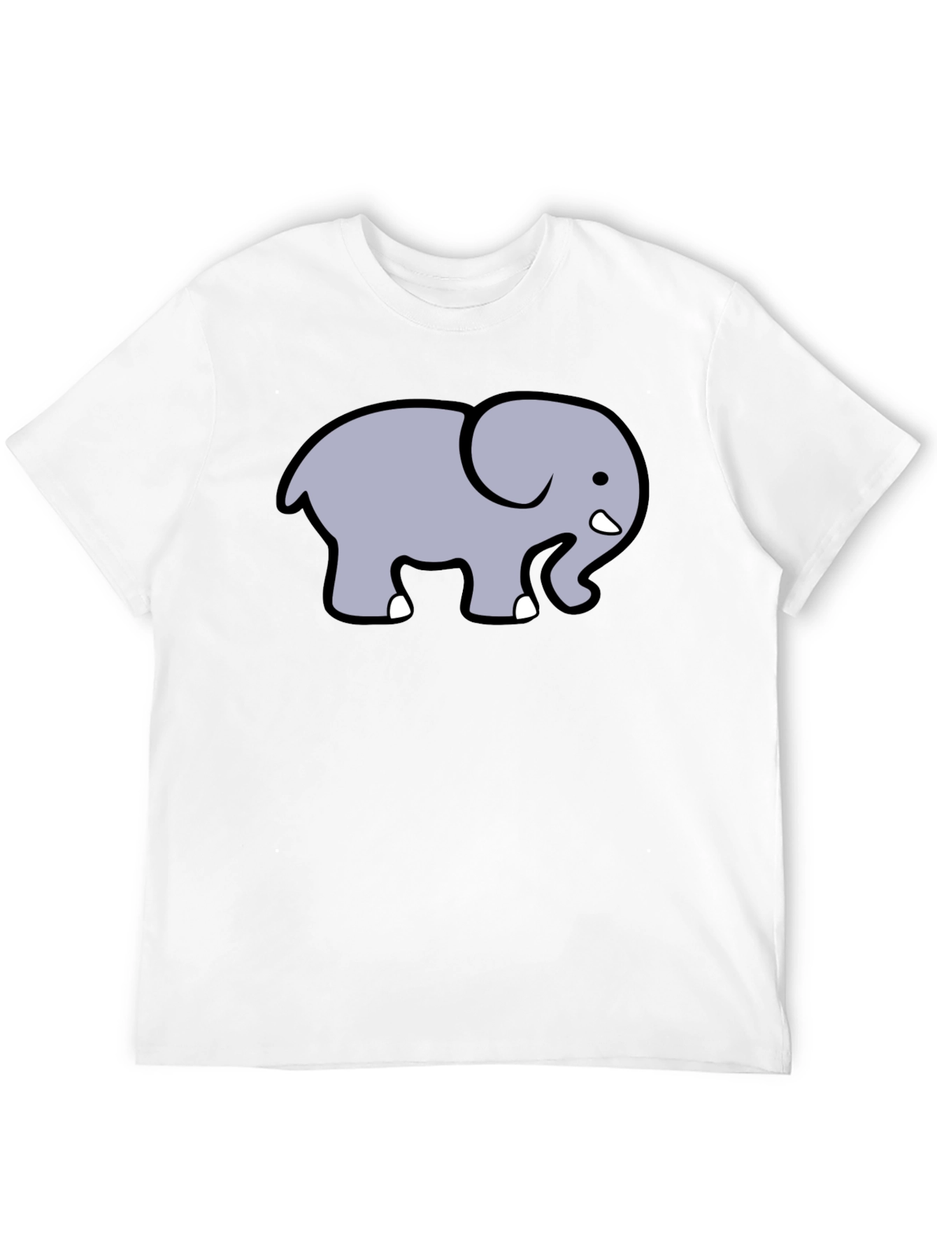 Cute Elephant Graphic T-Shirt - Black Cotton Tee