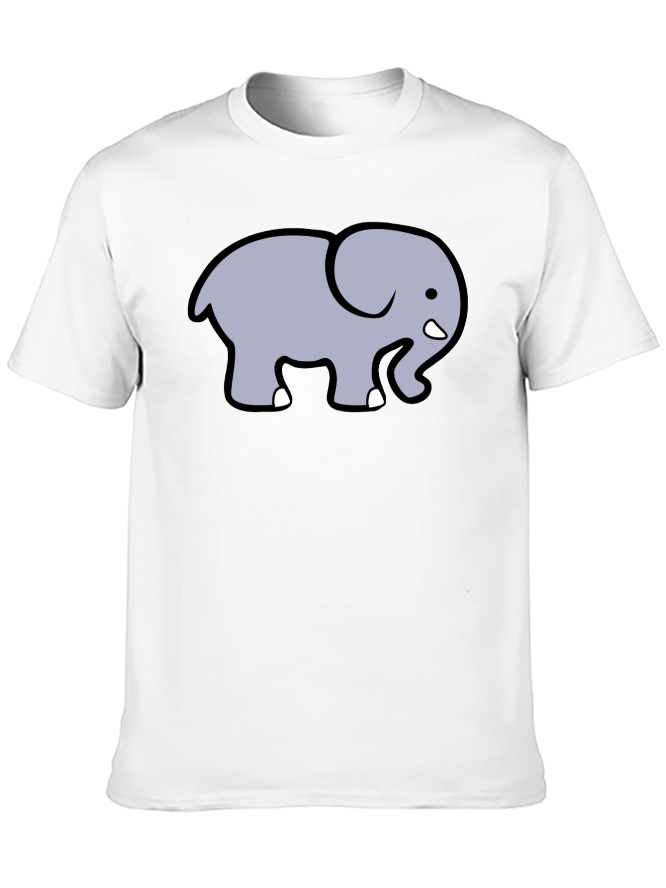 Cute Elephant Graphic T-Shirt - Black Cotton Tee