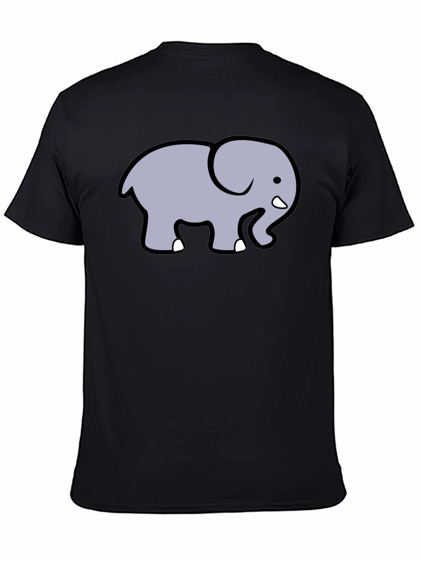 Cute Elephant Graphic T-Shirt - Black Cotton Tee