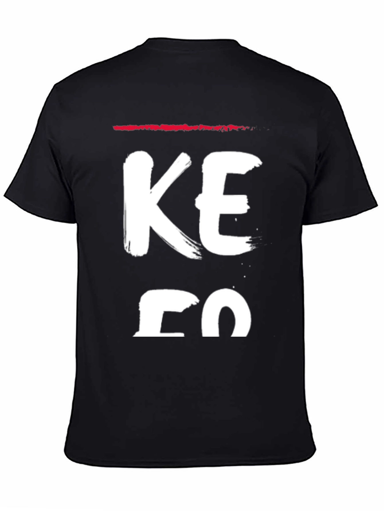 Mens Black Graphic T-Shirt - KE FO Bold Print