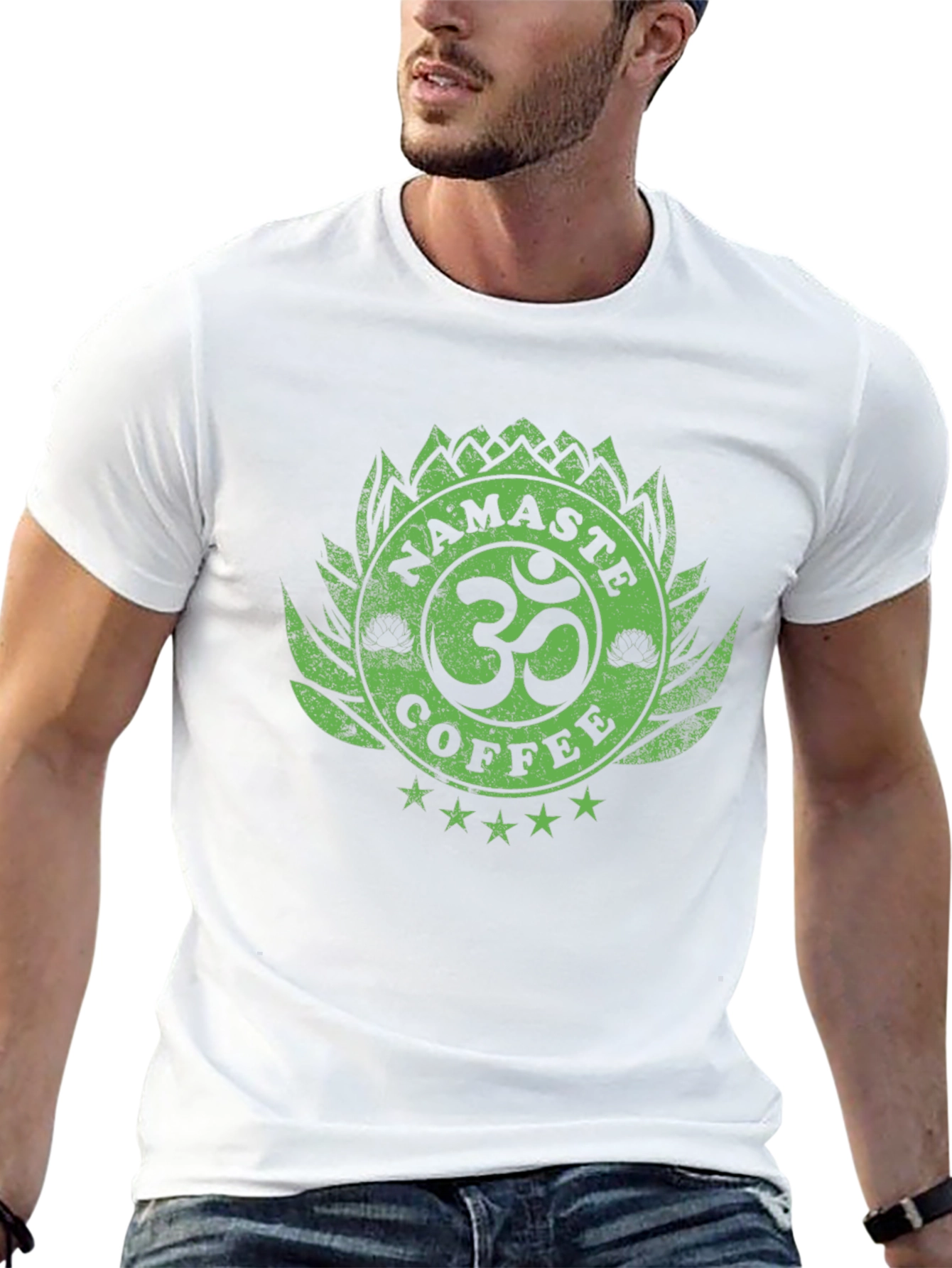 Namaste Coffee T-Shirt - Lotus OM Design