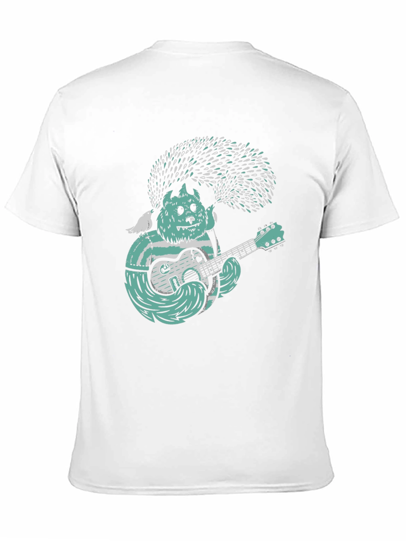 Monster Musician Graphic Tee - Black Cotton T-Shirt