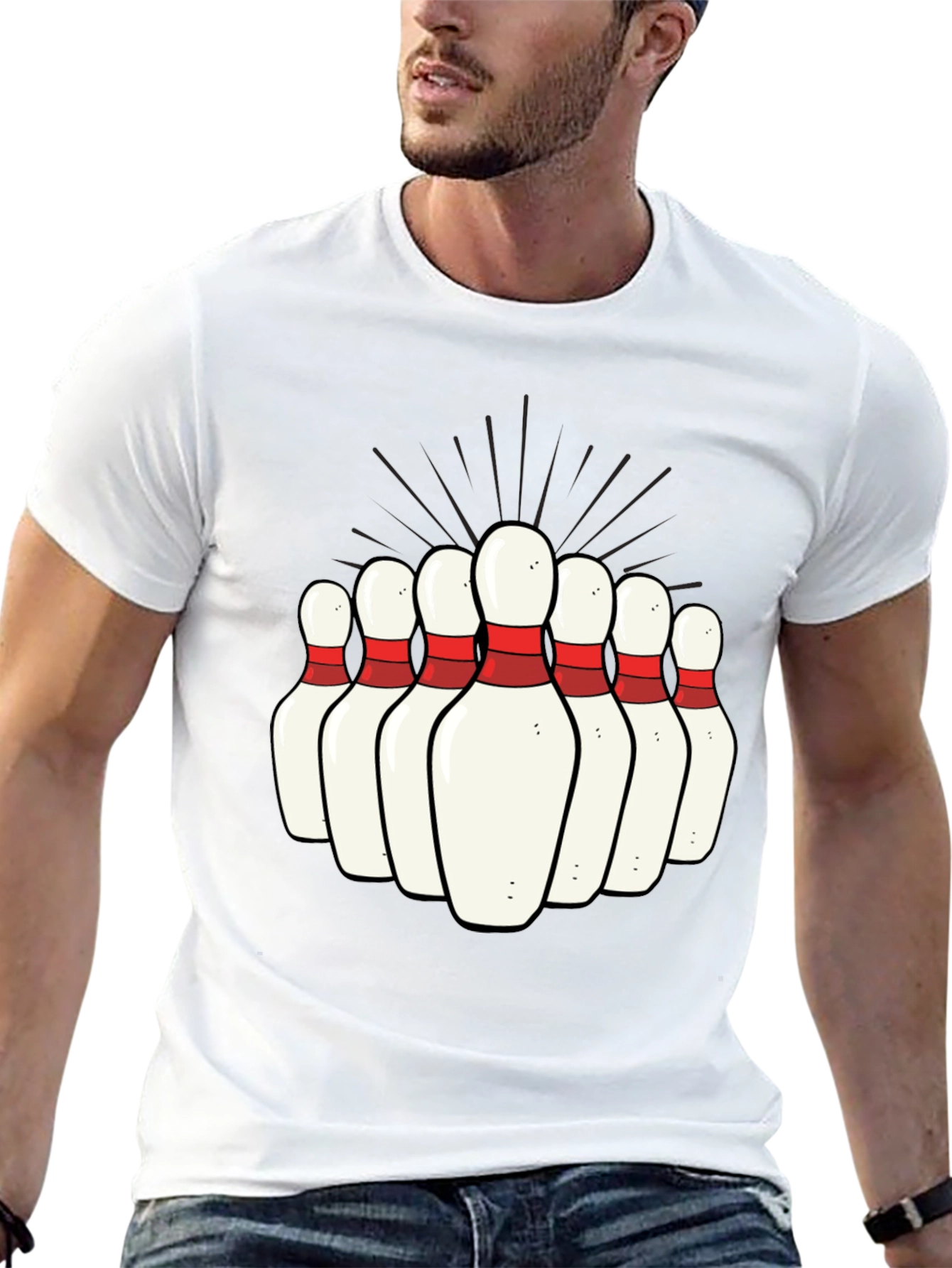 Bowling Pins Graphic Tee - Strike Style!