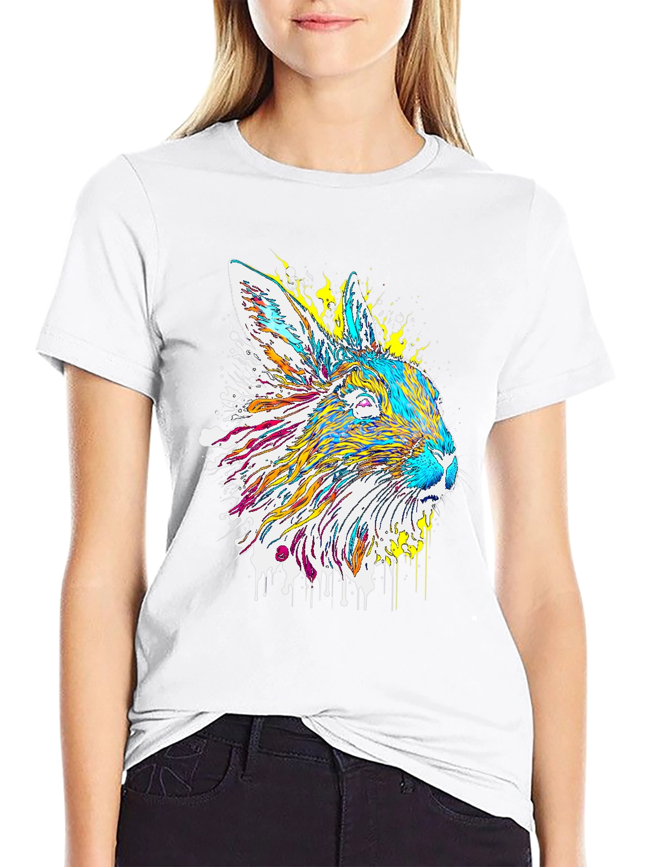 Psychedelic Rabbit Graphic T-Shirt