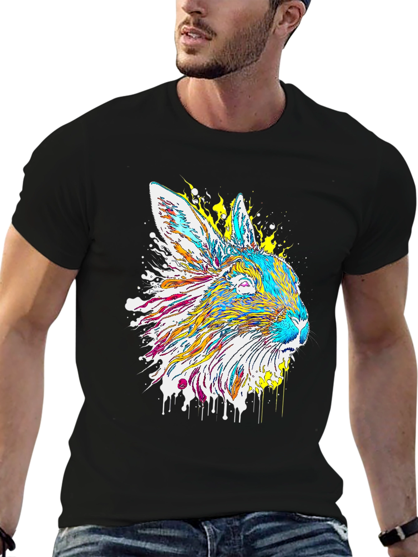 Psychedelic Rabbit Graphic T-Shirt