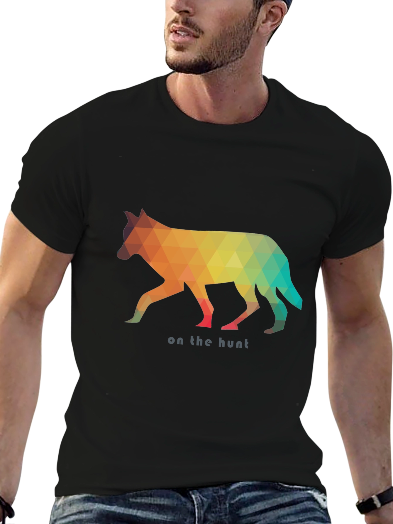 Geometric Wolf Graphic Tee - On the Hunt
