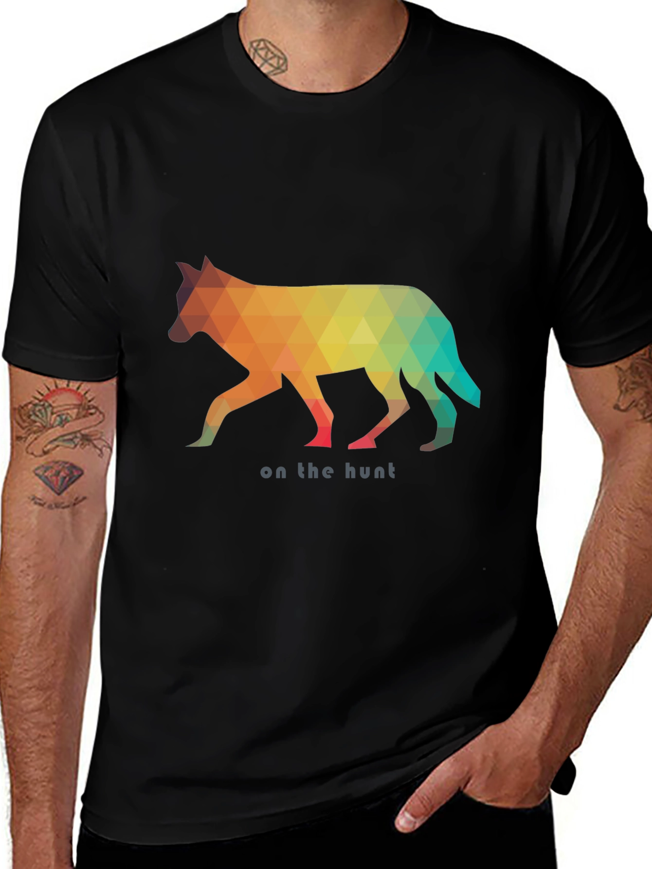 Geometric Wolf Graphic Tee - On the Hunt