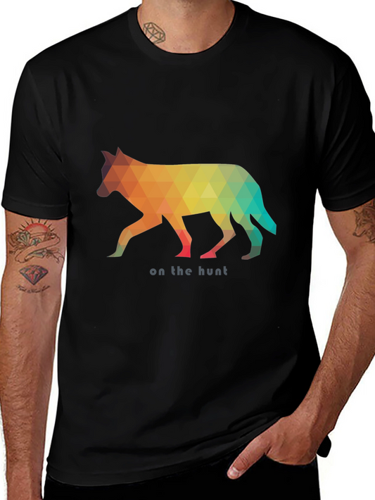 Geometric Wolf Graphic Tee - On the Hunt