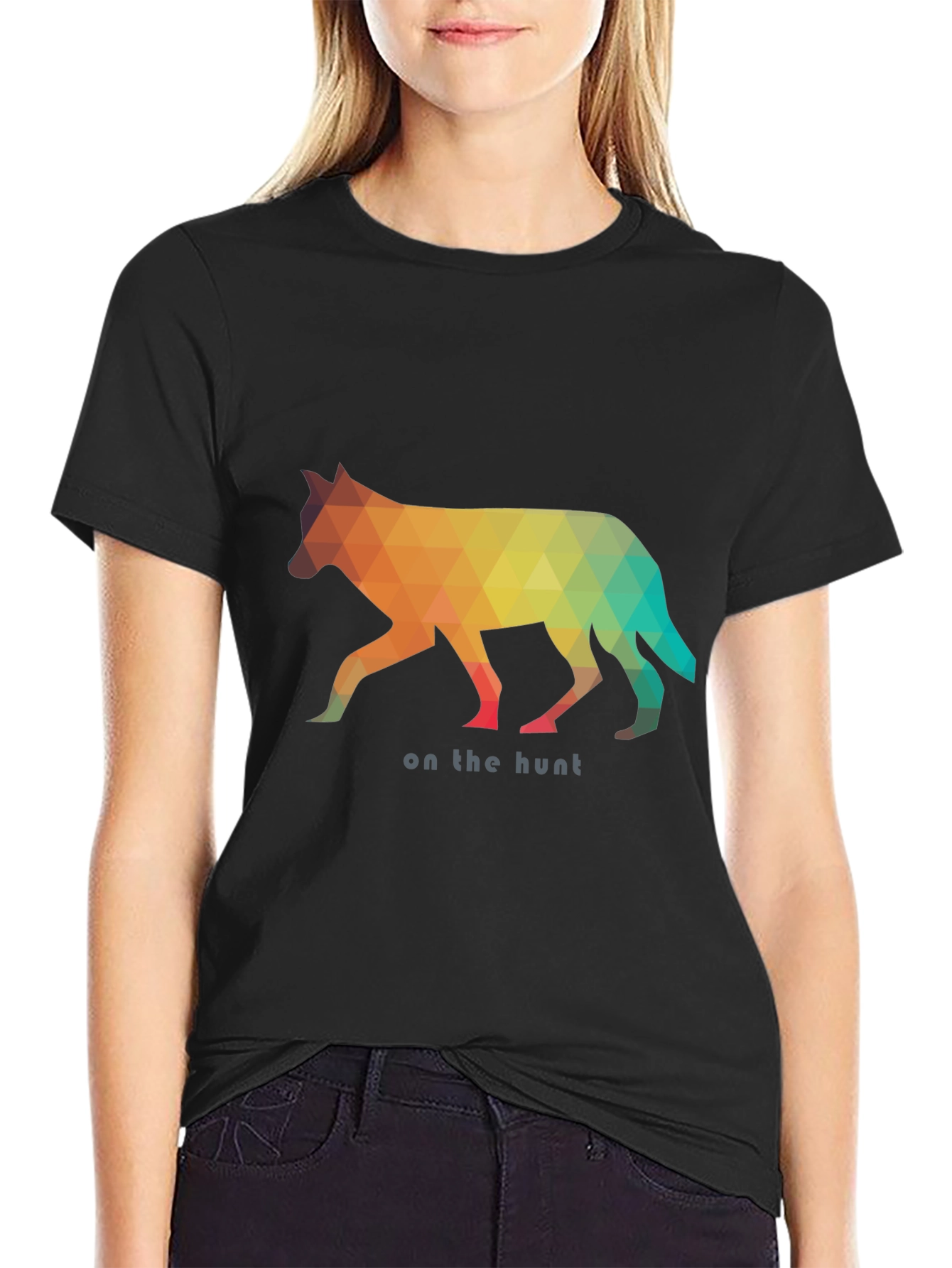 Geometric Wolf Graphic Tee - On the Hunt