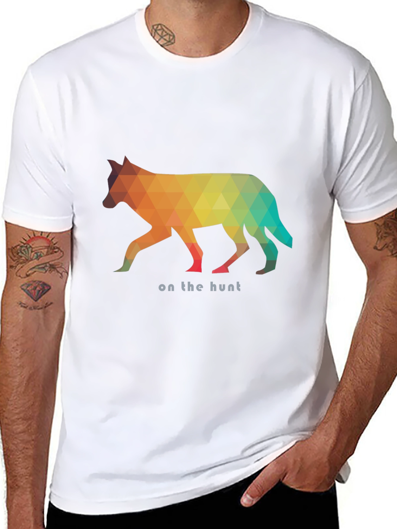 Geometric Wolf Graphic Tee - On the Hunt