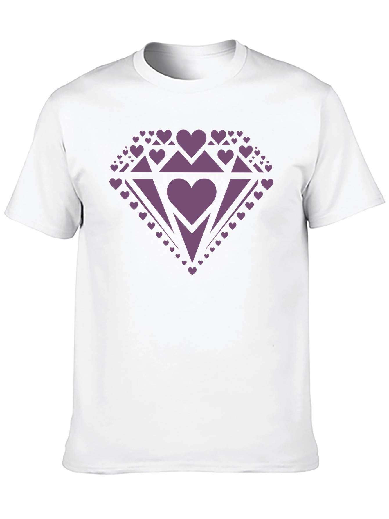Heart Diamond Graphic Tee - Mens Black Casual Shirt