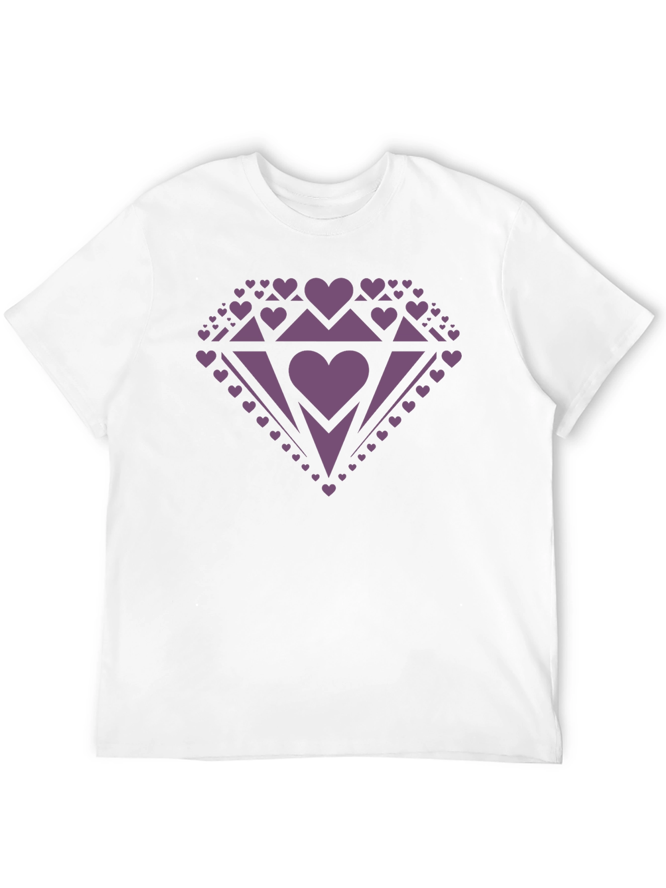 Heart Diamond Graphic Tee - Mens Black Casual Shirt