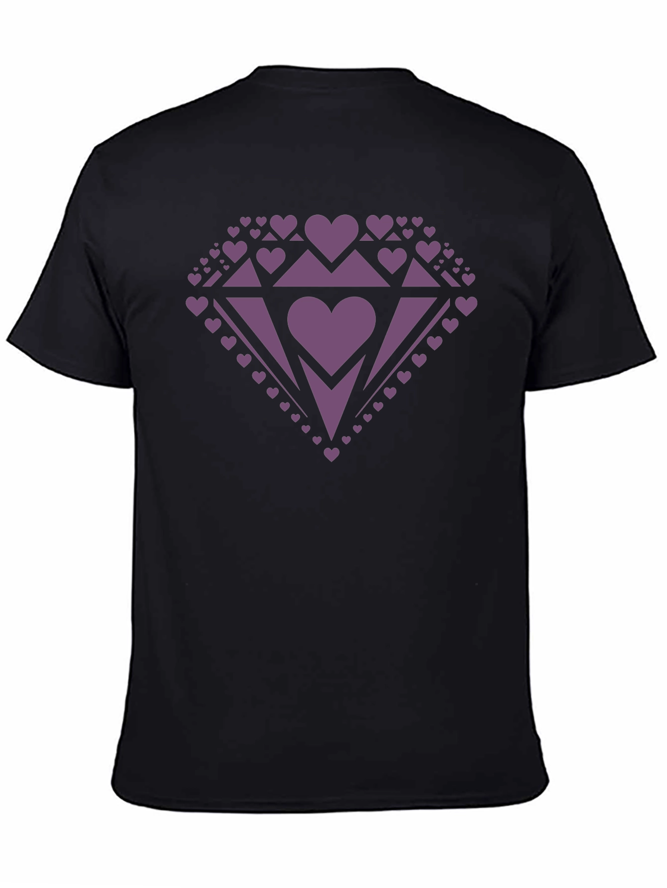 Heart Diamond Graphic Tee - Mens Black Casual Shirt