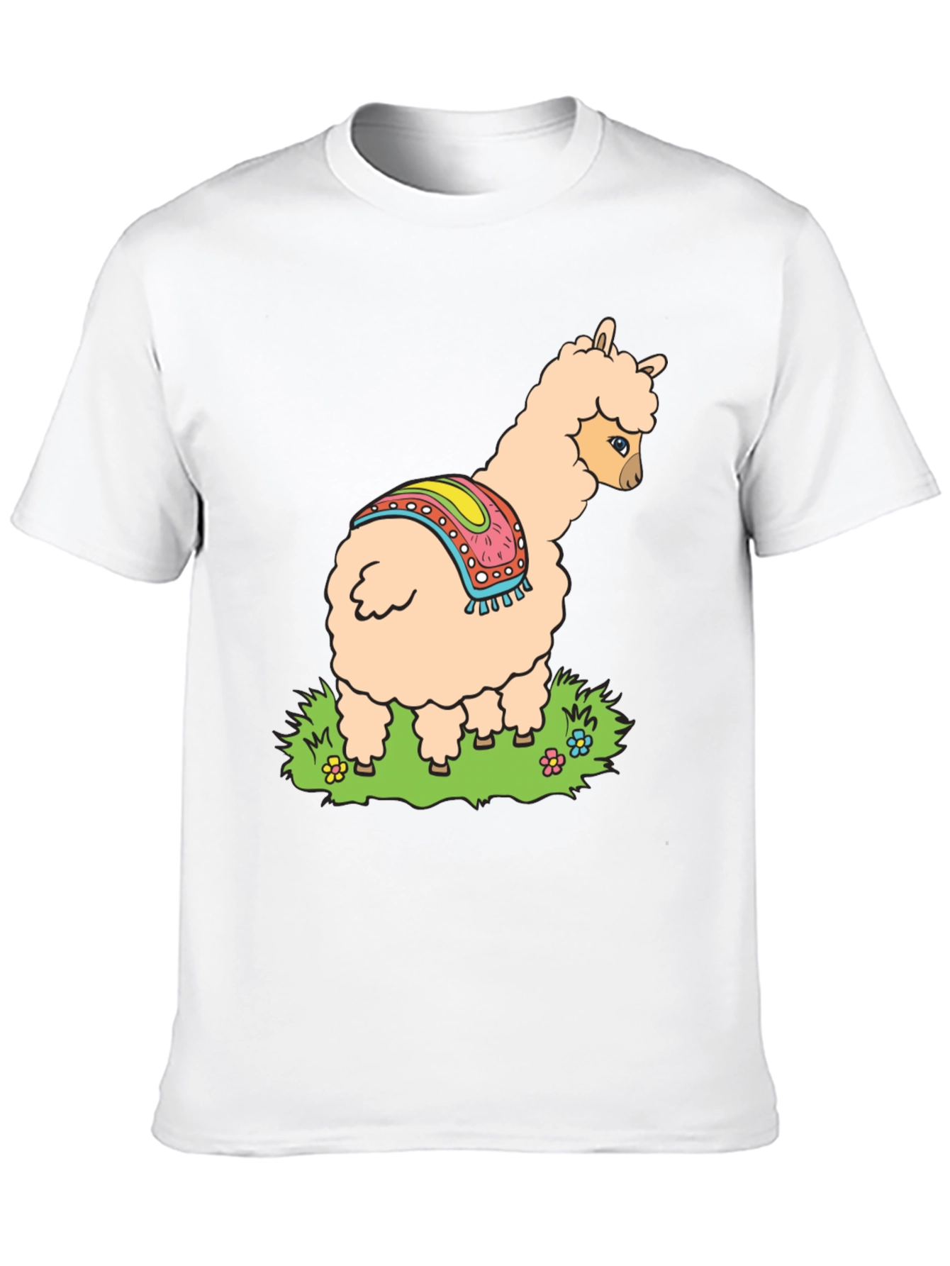 Llama Graphic Tee - Black Cotton T-Shirt