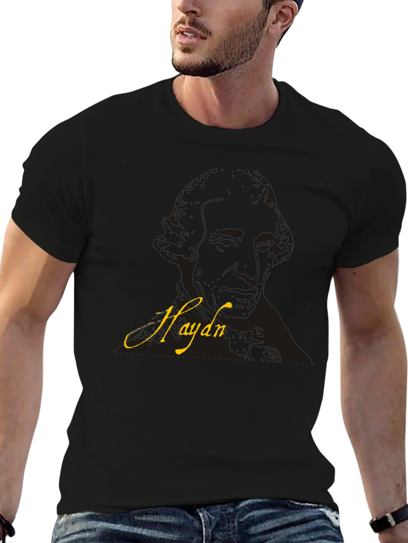 Haydn Graphic Tee - Black Casual T-Shirt
