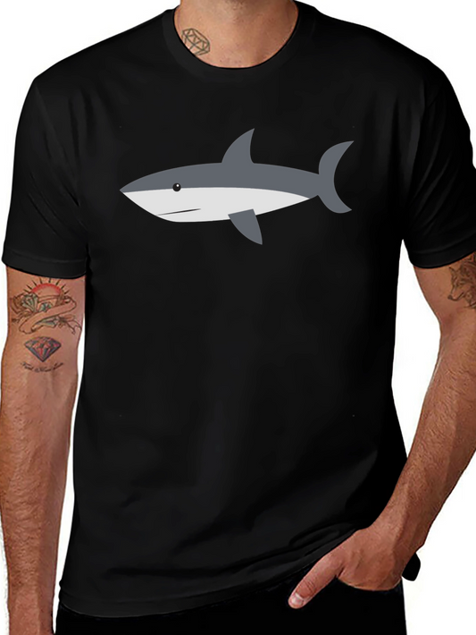 Shark Graphic Tee - Casual Black T-Shirt