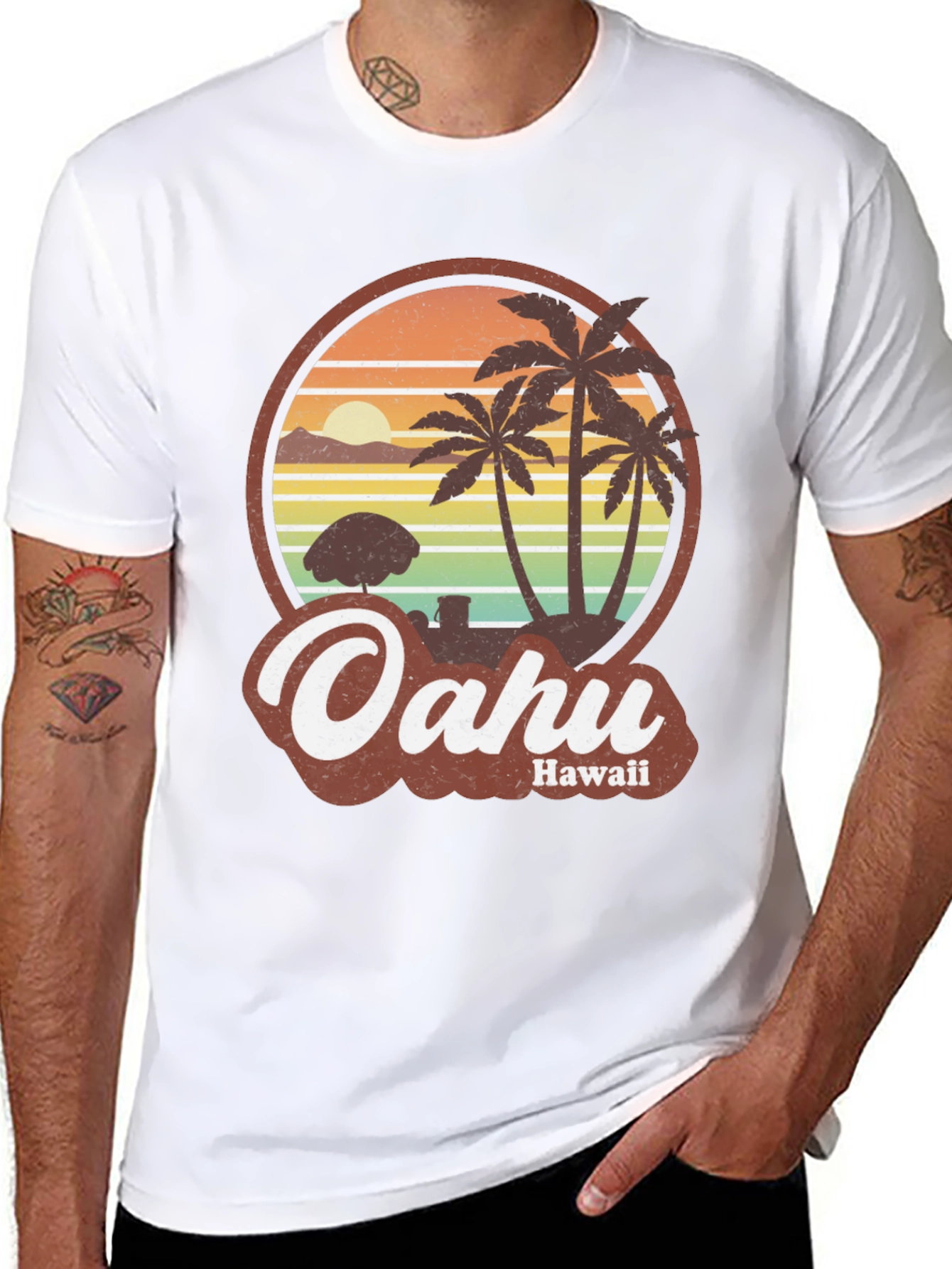 Retro Oahu Hawaii T-Shirt - Island Style Tee