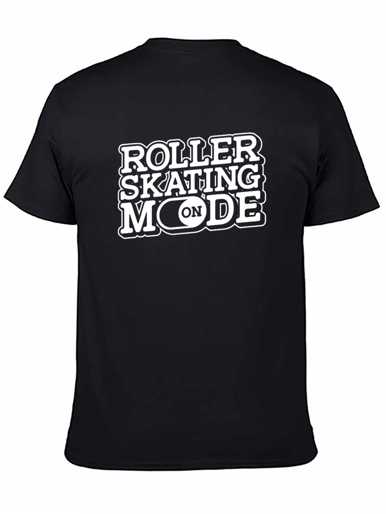 Roller Skating Mode On Black T-Shirt